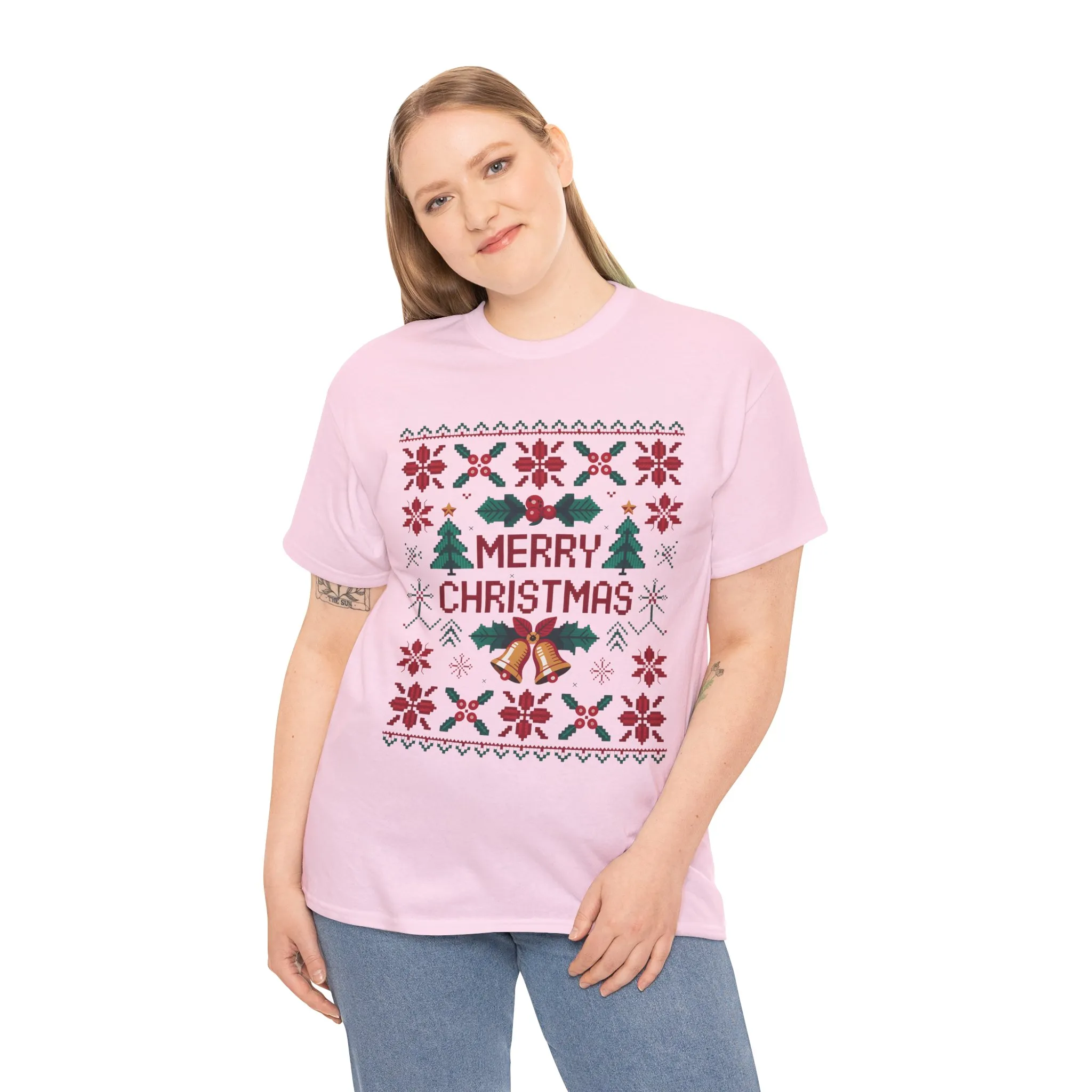 Merry Christmas Women's T-Shirt, Festive Holiday Tee, Classic Red - Green Christmas Outfit - Image 27
