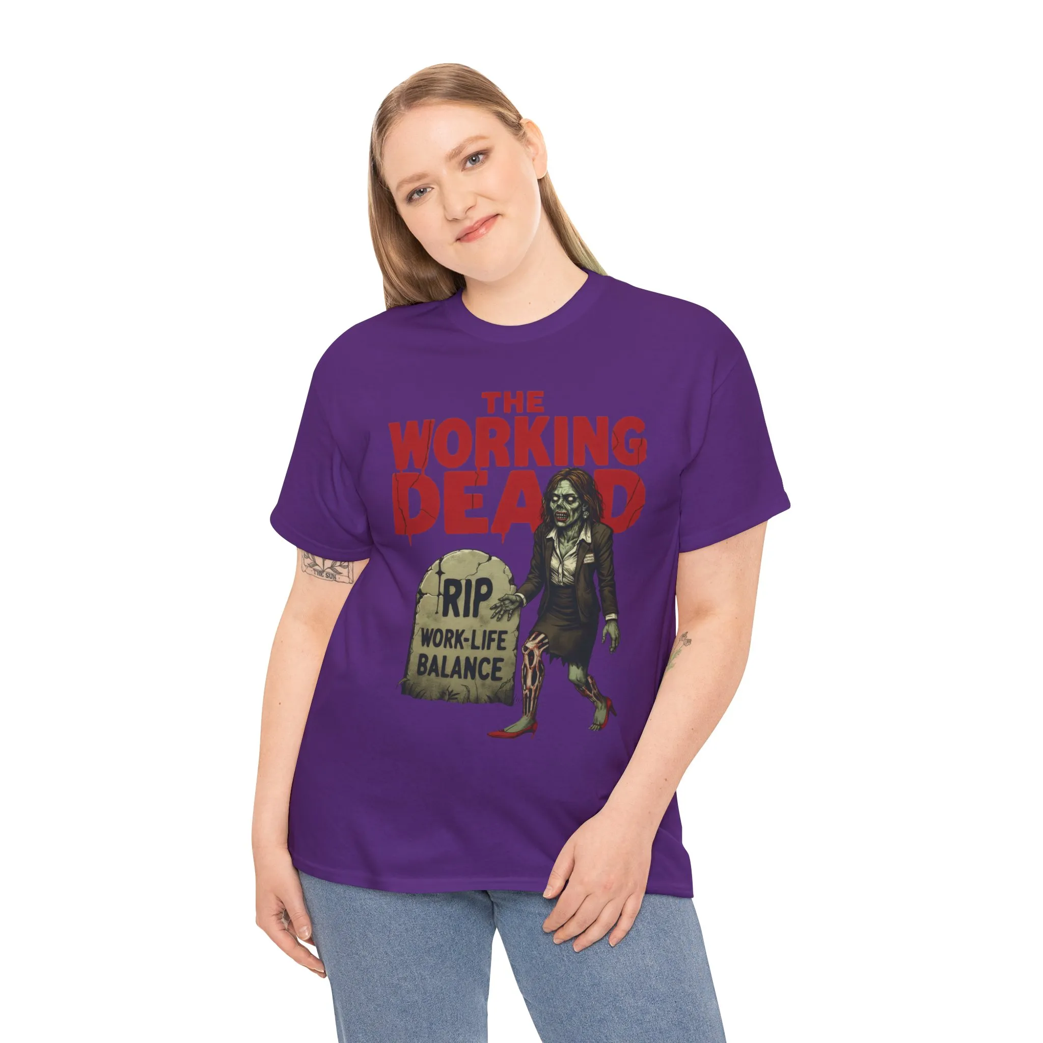 The Working Dead Women's Shirt, Funny Work Life Balance Zombie Tee, RIP Work Shirt, Halloween Office Humor, Overworked Shirt - Image 24