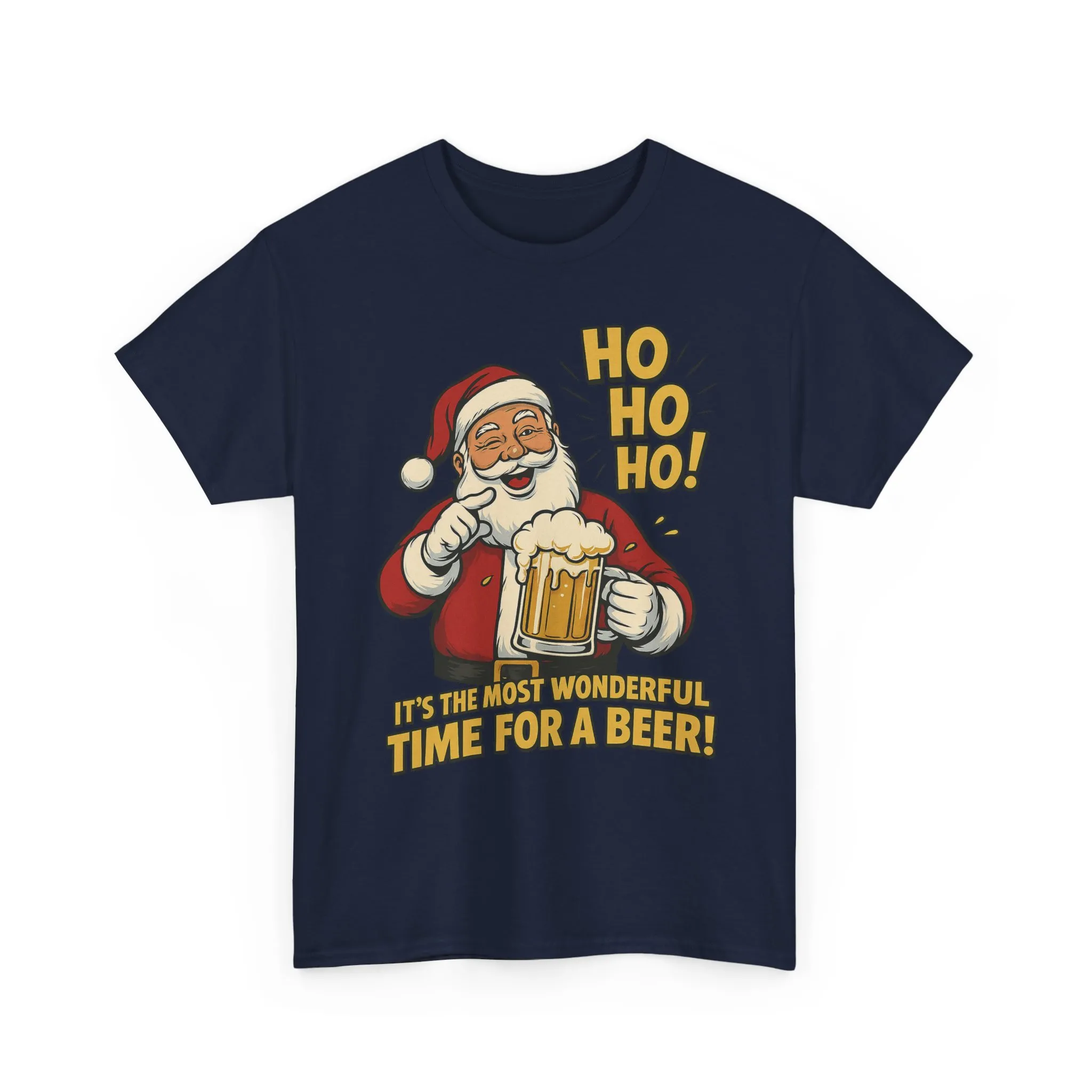 Funny Santa Beer Christmas T-Shirt, Men's Holiday Party Tee - Image 31