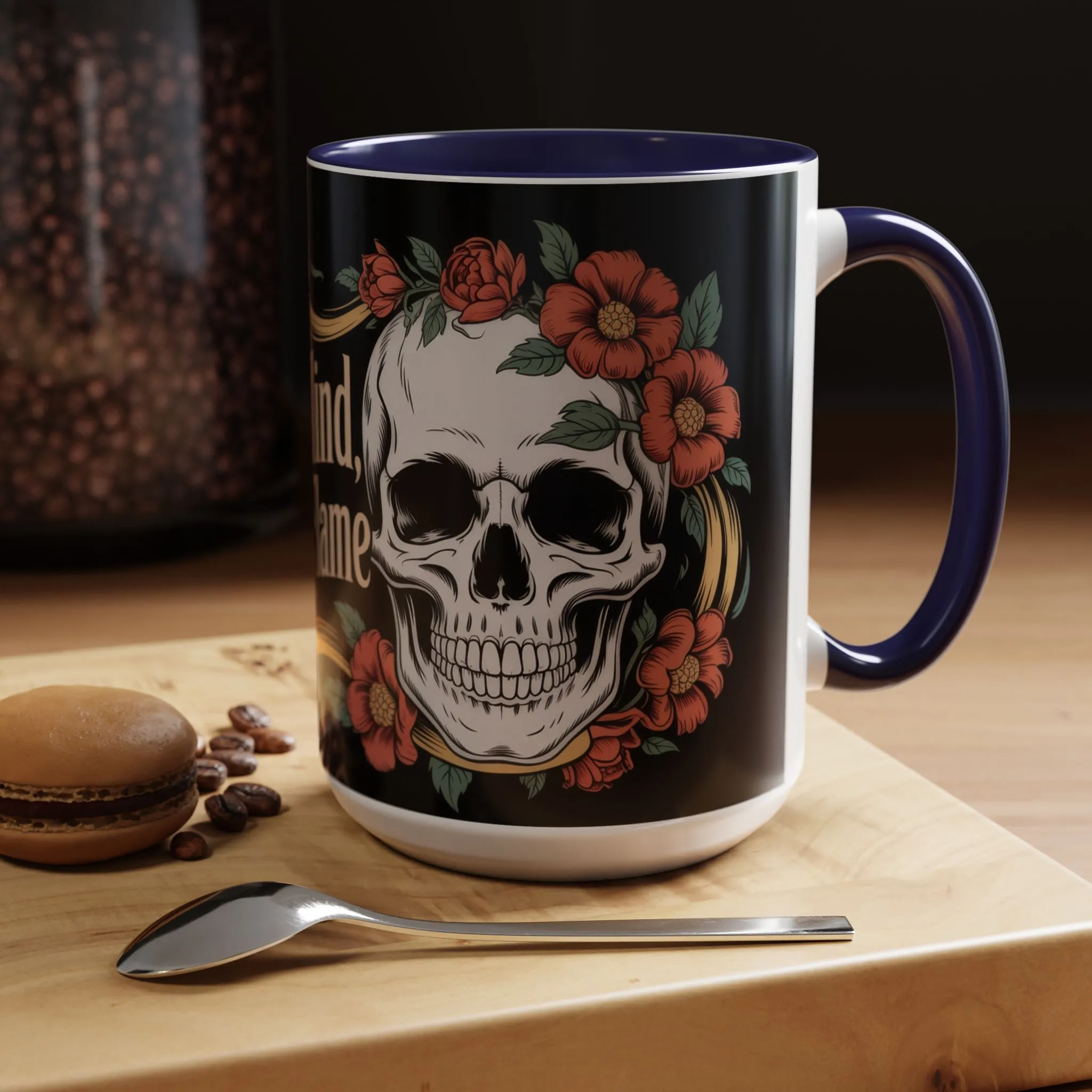 Eternal Mind Endless Flame Mug, Gothic Skull - Floral Coffee Cup, Dark Romantic Gift for Halloween or Everyday Use, Coffee Mug (11, 15oz) - Image 10