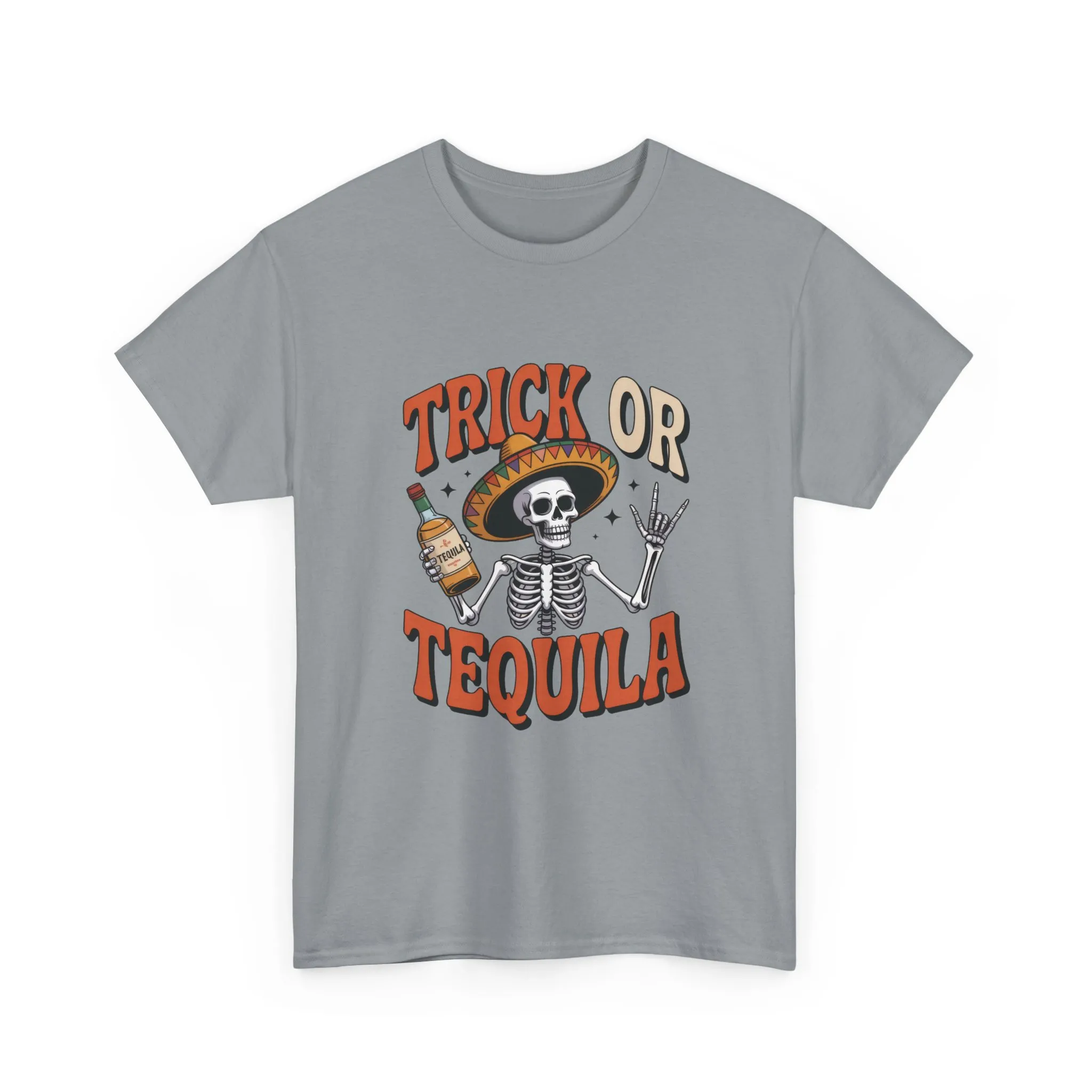 Trick or Tequila Skeleton Men's T-Shirt , Funny Halloween Drinking Party Tee for Men - Image 10