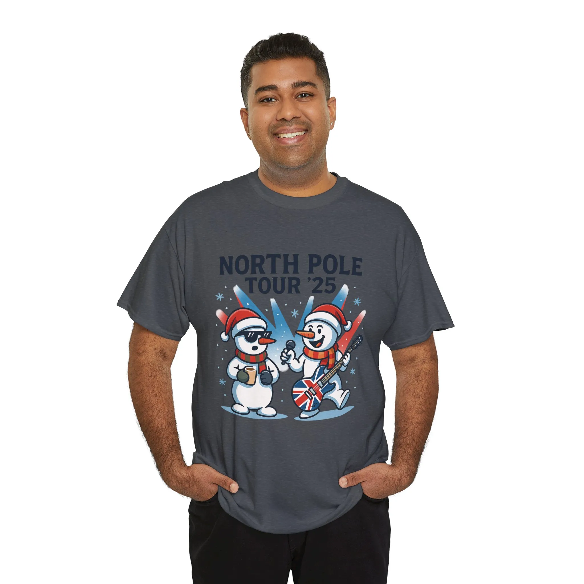 North Pole Tour 25 Men's Christmas T-Shirt, Funny Rock Music Holiday Tee - Image 21