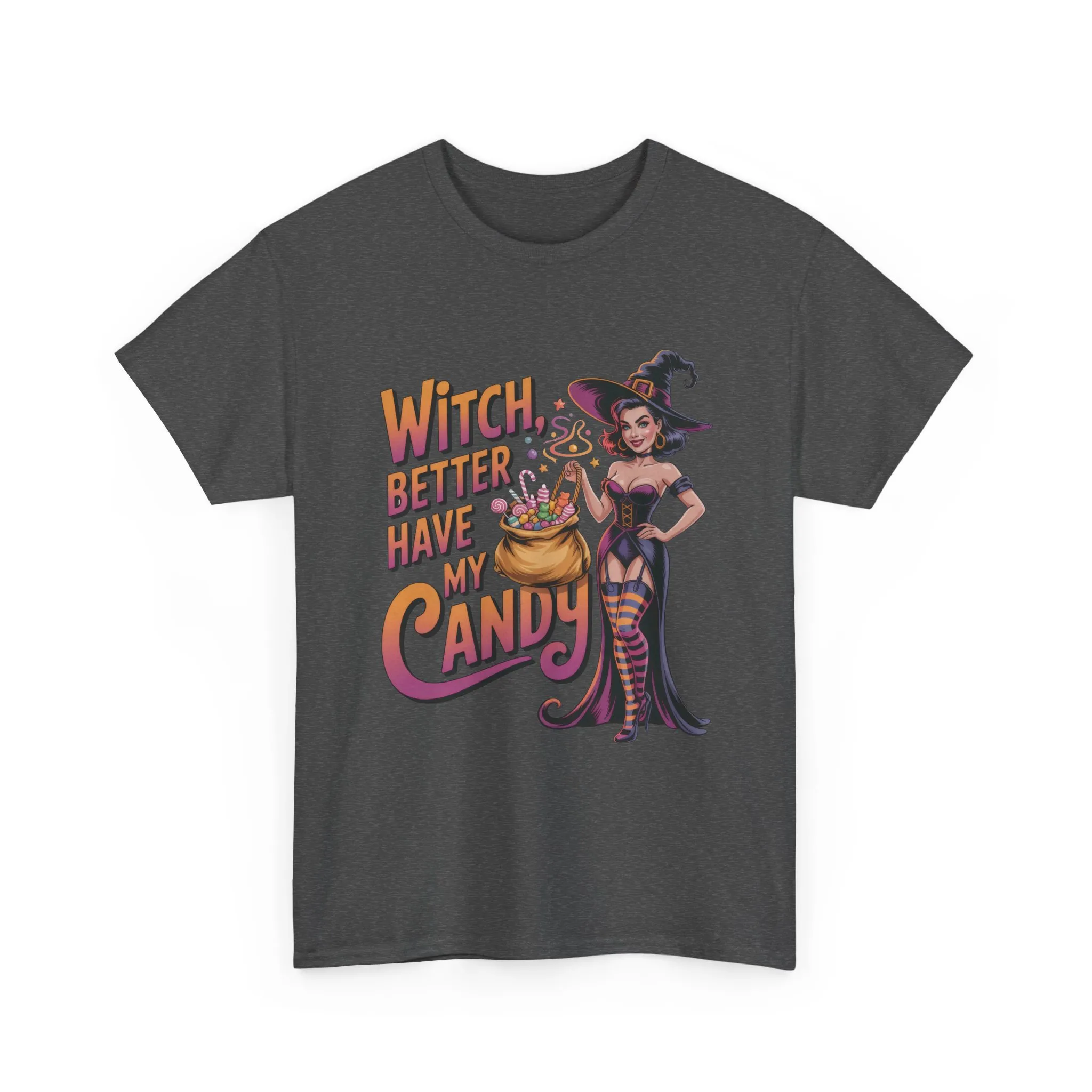 Witch Better Have My Candy Halloween T-Shirt for Women, Funny Spooky Witch Tee, Retro Pin-Up Halloween Shirt, Sassy Fall Party Top - Image 13