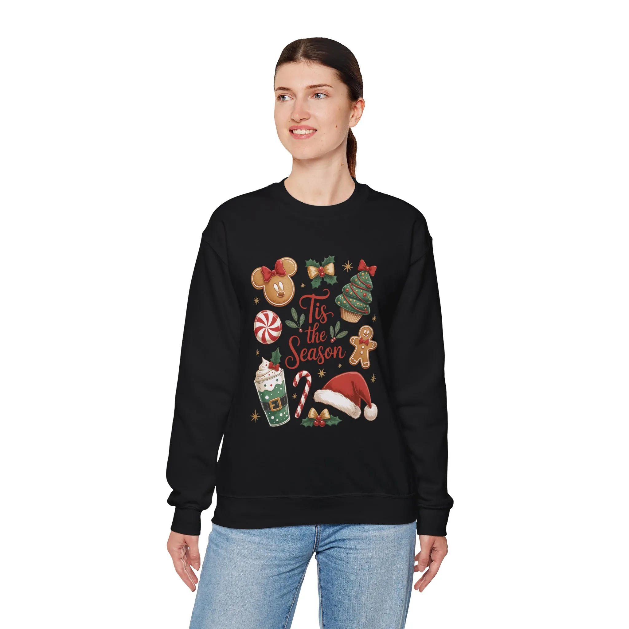 Women's Tis the Season Christmas Sweatshirt, Cozy Cookie - Cocoa Holiday Jumper, Women's Crewneck Sweatshirt - Image 11