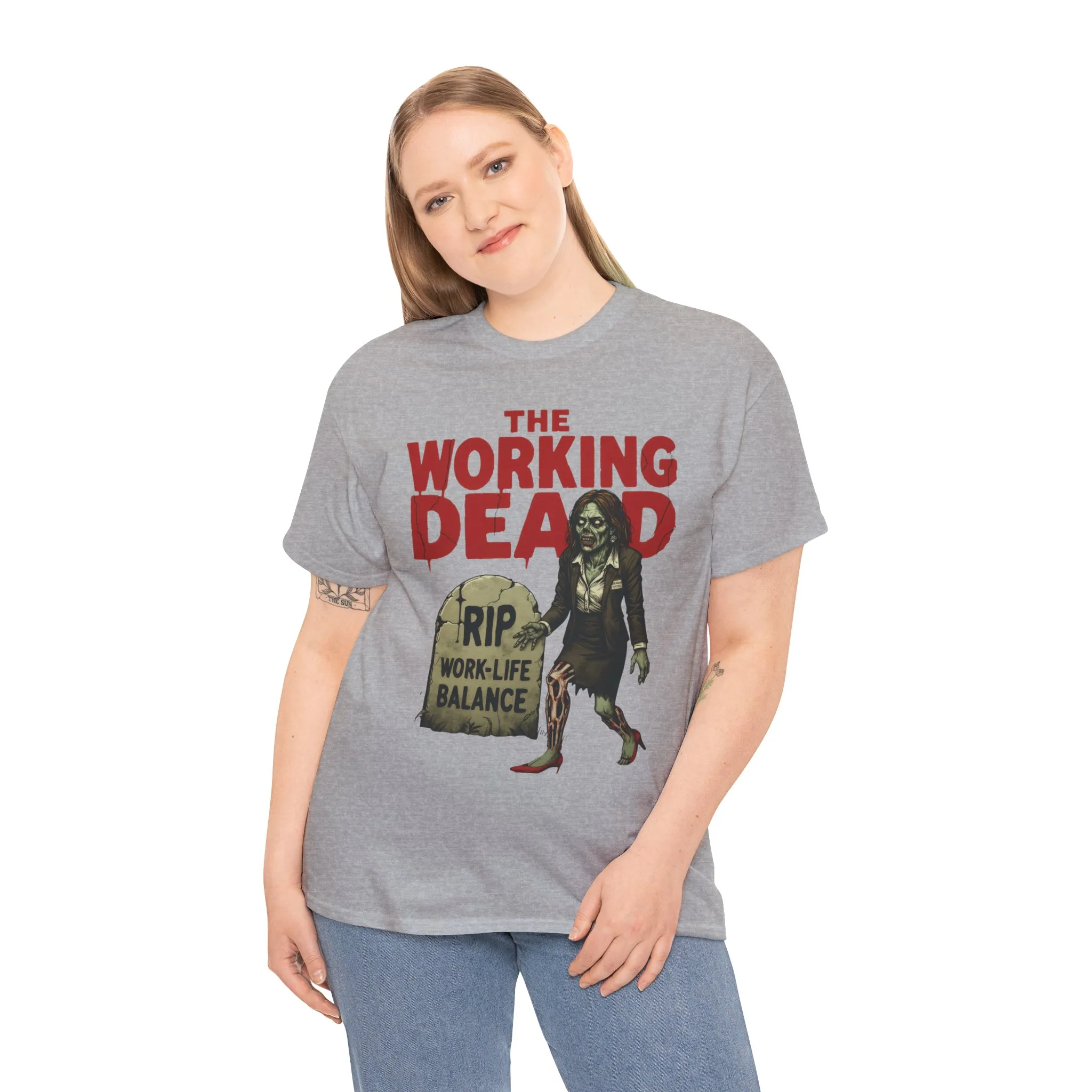 The Working Dead Women's Shirt, Funny Work Life Balance Zombie Tee, RIP Work Shirt, Halloween Office Humor, Overworked Shirt - Image 9