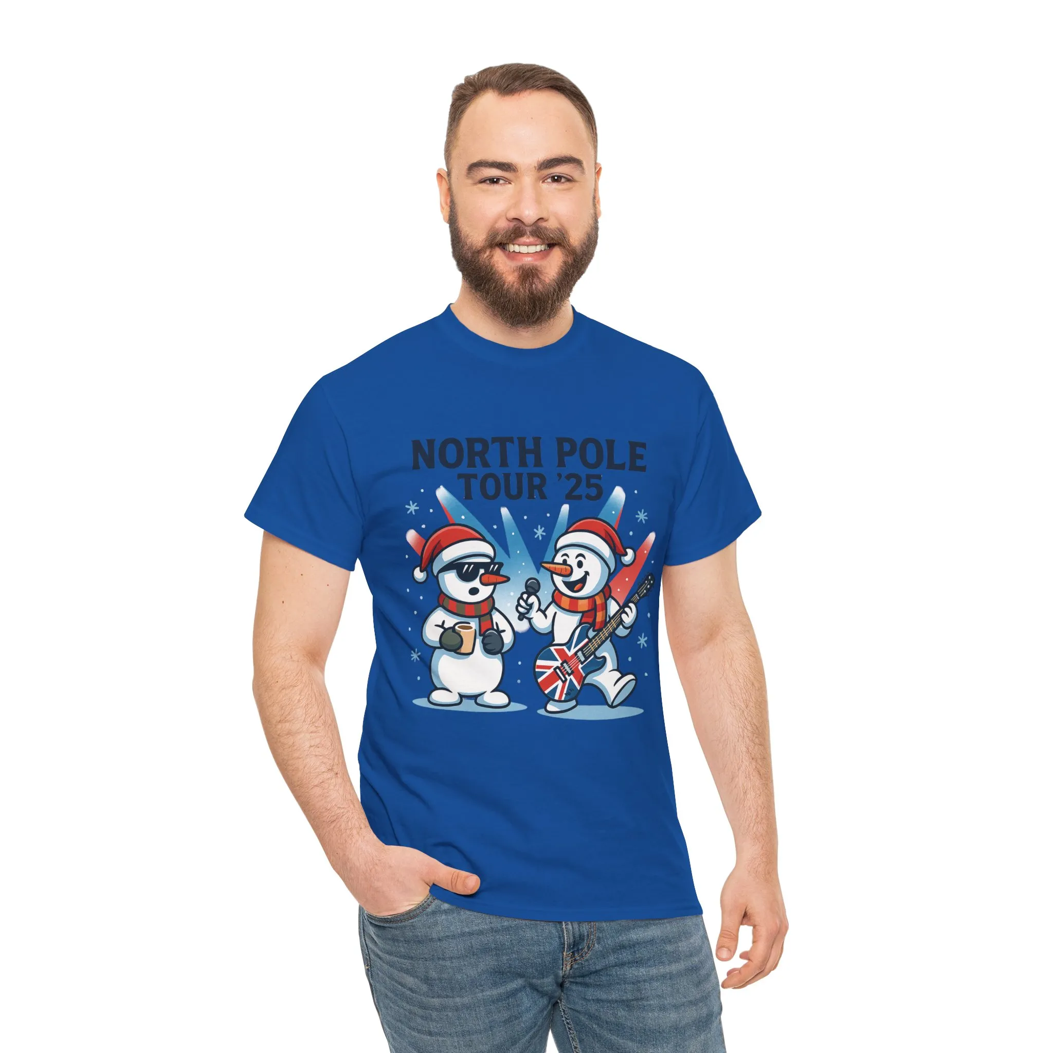 North Pole Tour 25 Men's Christmas T-Shirt, Funny Rock Music Holiday Tee - Image 23