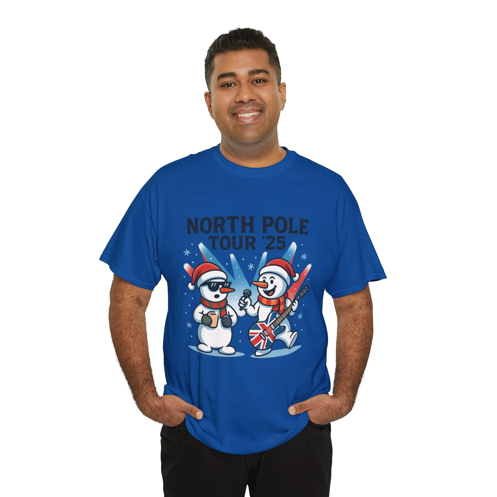 North Pole Tour 25 Men's Christmas T-Shirt, Funny Rock Music Holiday Tee - Image 24