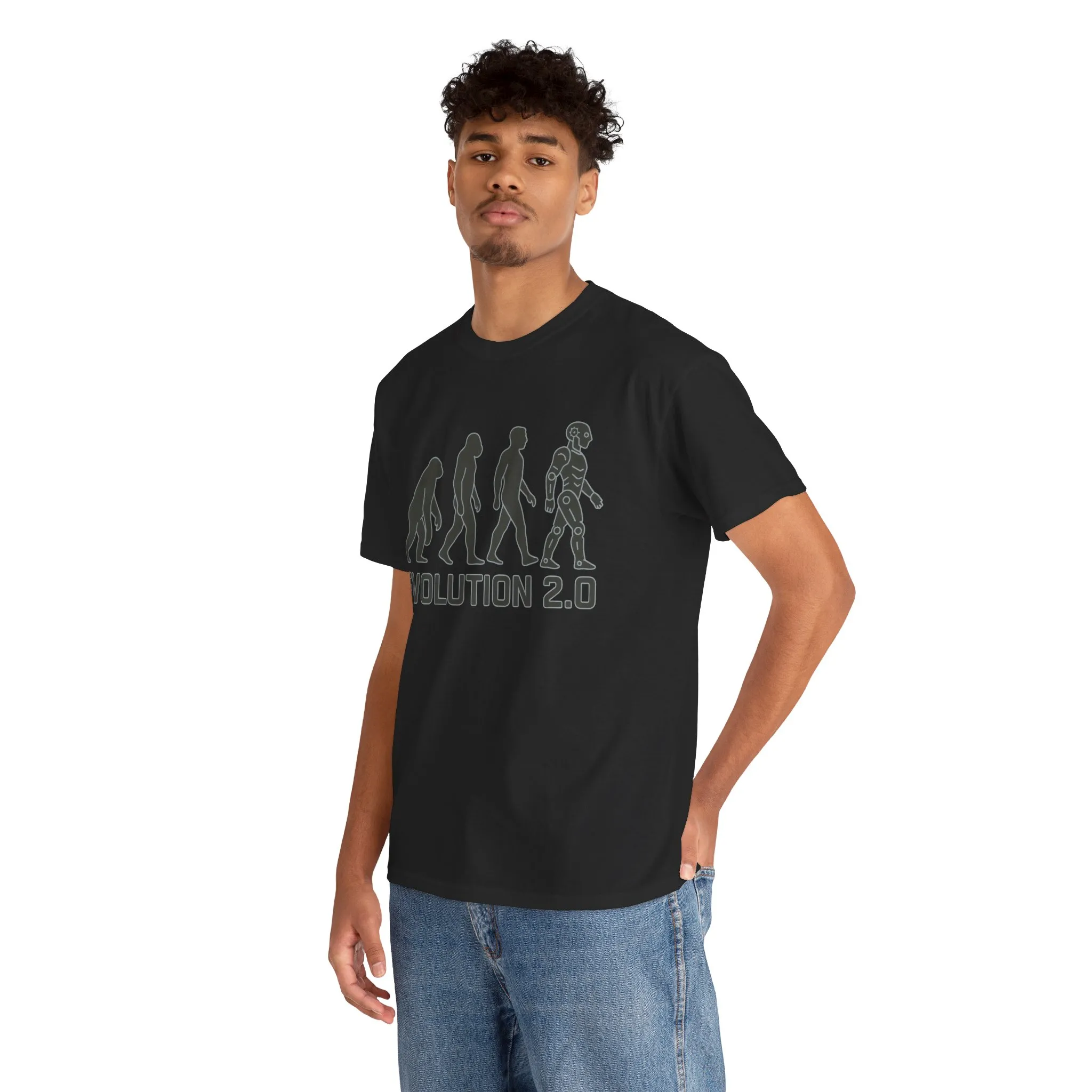 Evolution 2.0 Futuristic Robot Human Evolution T-Shirt, Cyberpunk Tech Graphic Tee for Men, Modern AI Inspired Sci-Fi Shirt - Image 7
