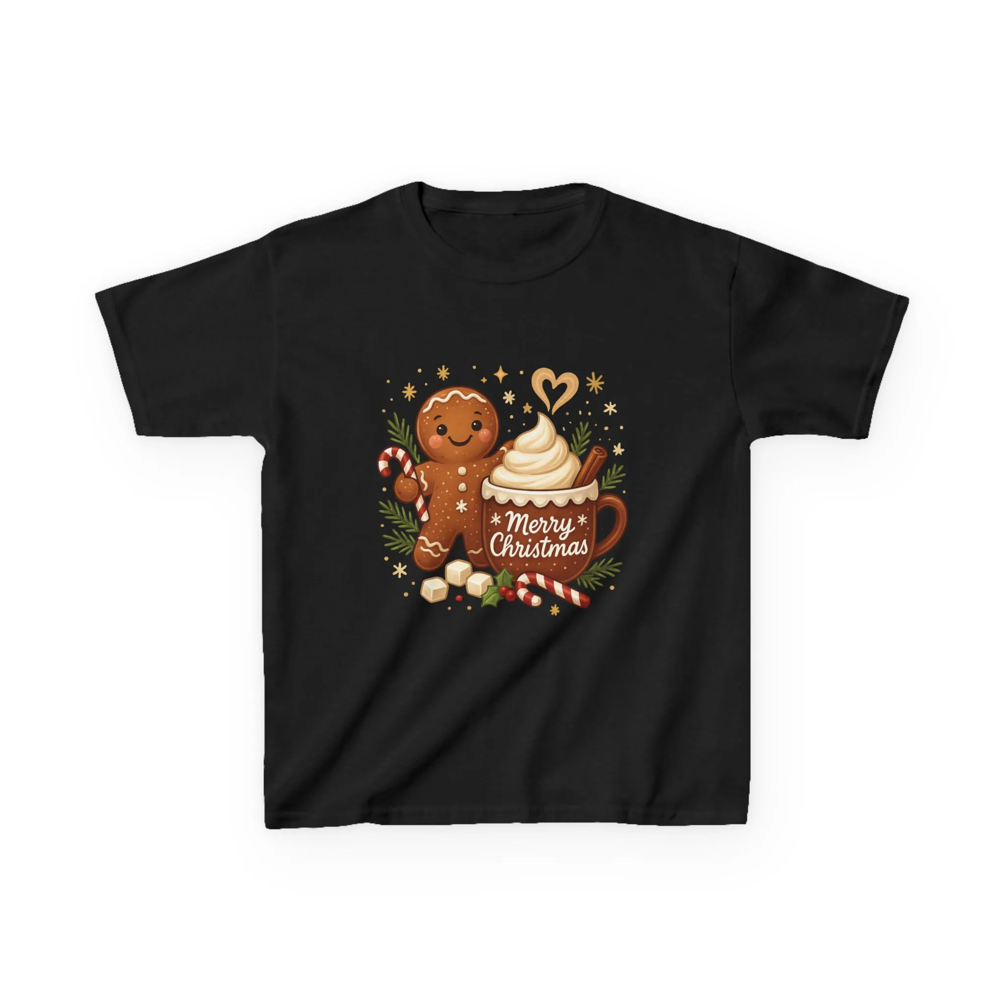 Gingerbread - Hot Cocoa Christmas Shirt for Kids, Cute Holiday Girls Tee, Kids Heavy Cotton™ Tee - Image 7