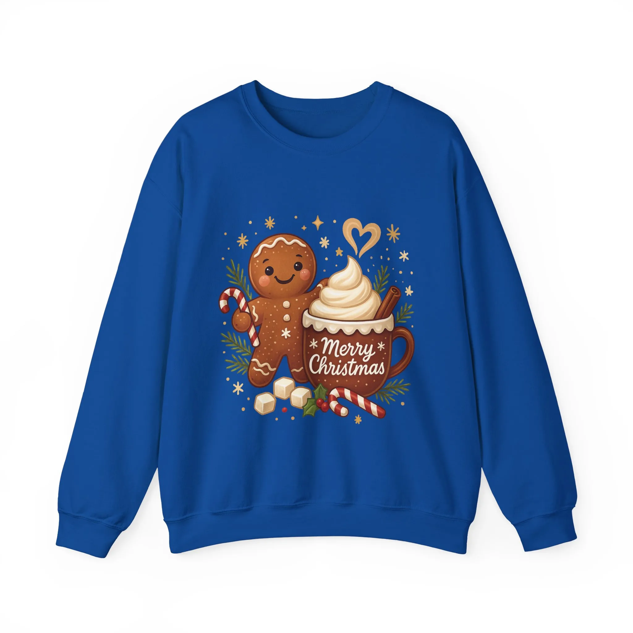 Women's Gingerbread - Hot Cocoa Christmas Sweatshirt, Cozy Holiday Pullover, Women's Heavy Blend™ Crewneck Sweatshirt - Image 13