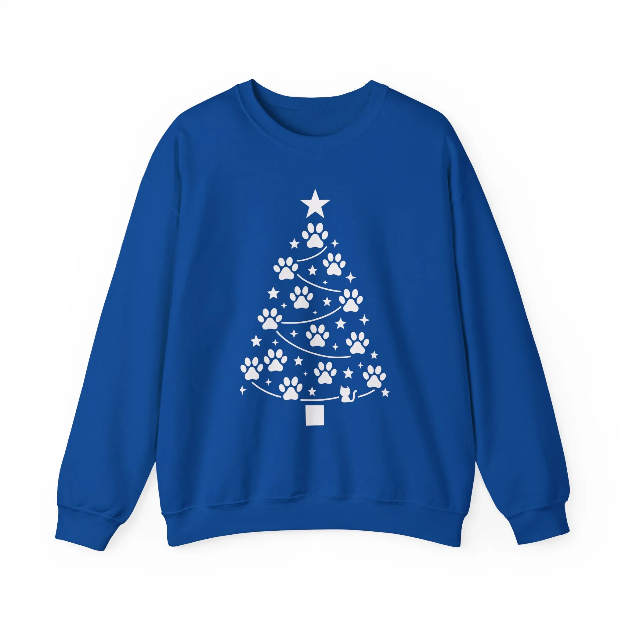 Paw Christmas Tree Women's Sweatshirt, Pet Lover Holiday Sweater - Image 10