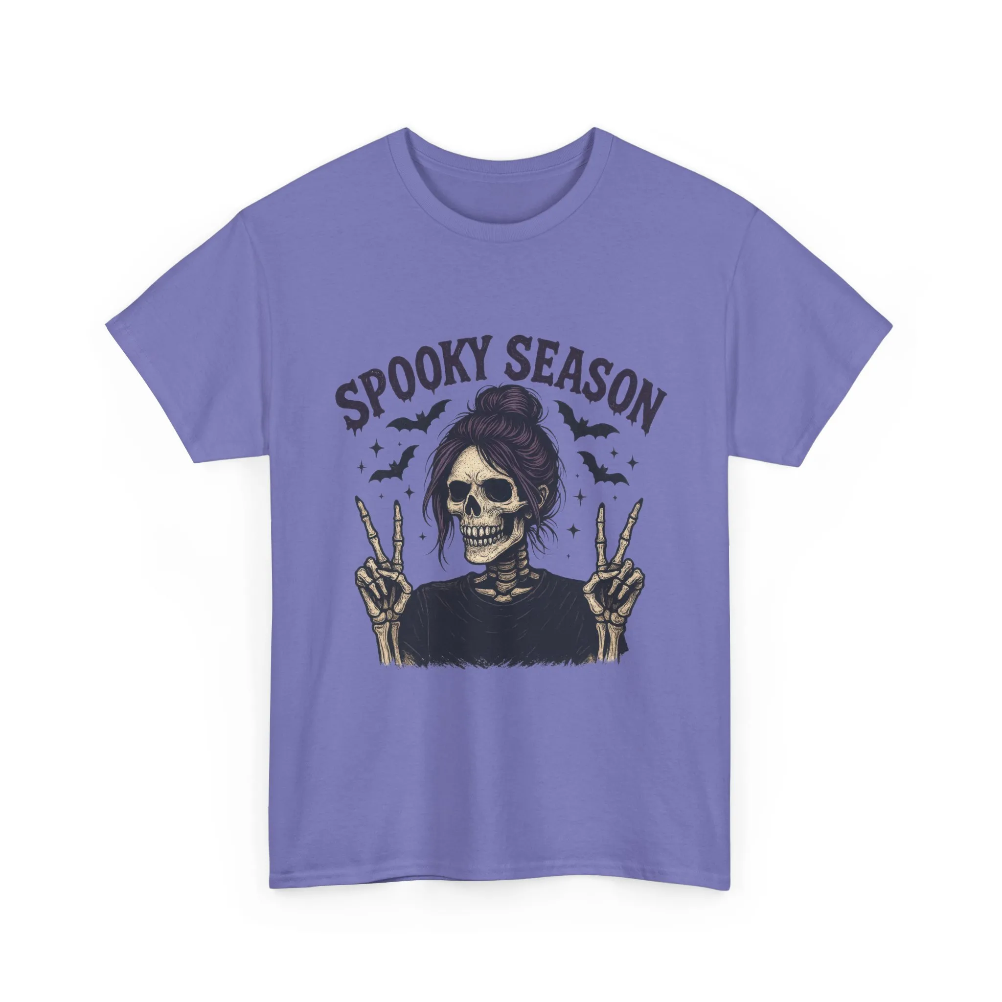 Spooky Season Women's T-Shirt, Funny Skeleton Girl Halloween Graphic Tee, Gothic Fall Shirt - Image 22