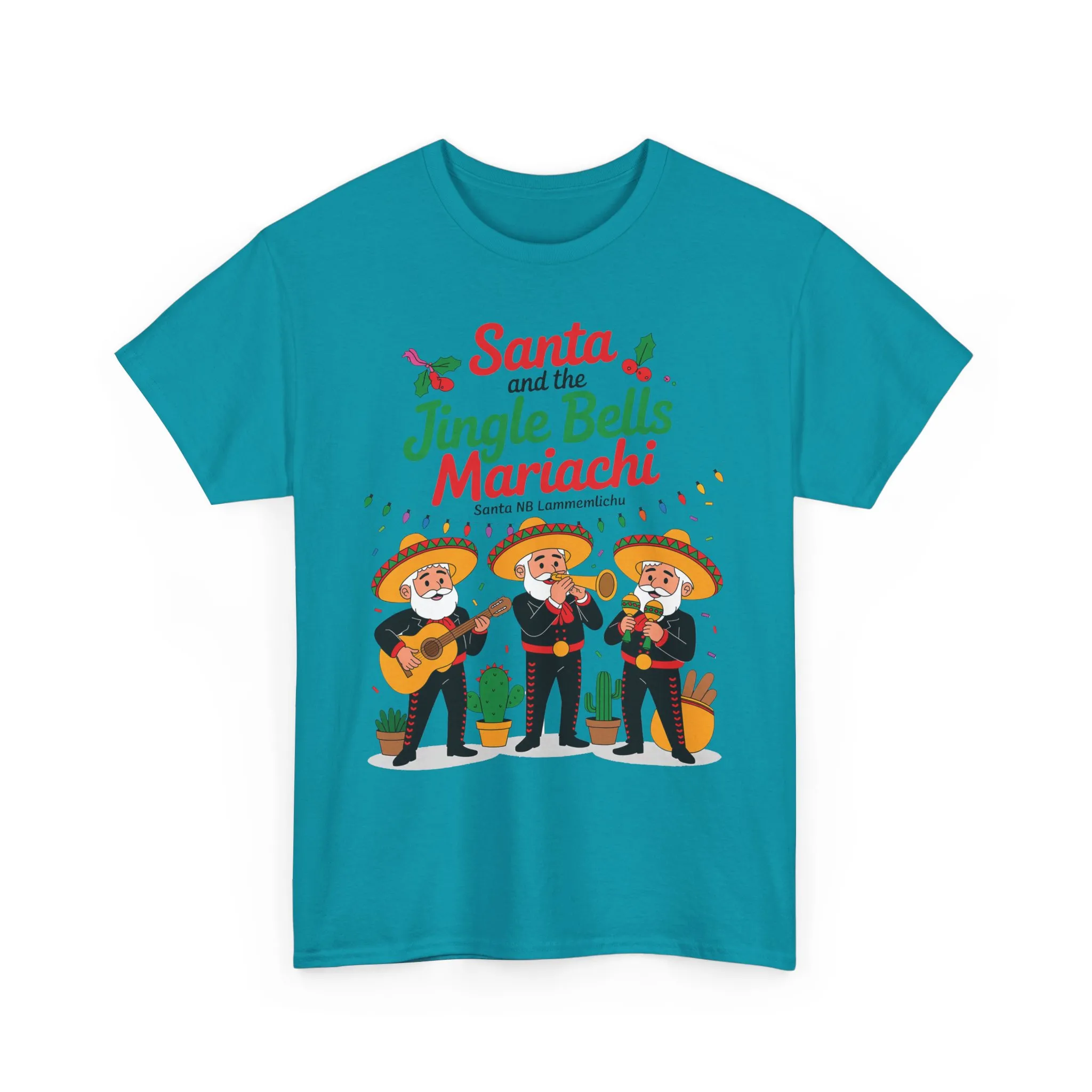 Santa and the Jingle Bells Mariachi, Funny Mexican Christmas T-Shirt, Latin Fiesta Holiday Tee, Navidad Humor Shirt - Image 16
