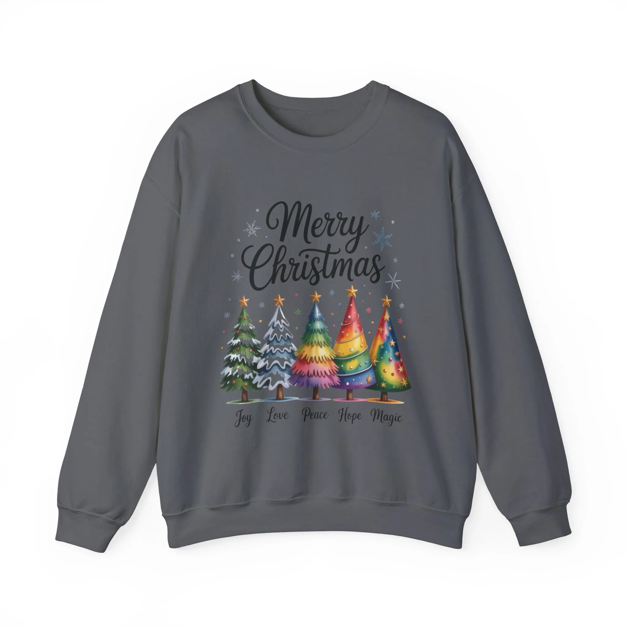Merry Christmas Women's Sweatshirt, Joy Love Peace Hope Magic Pullover, Women's Heavy Blend™ Crewneck Sweatshirt - Image 10