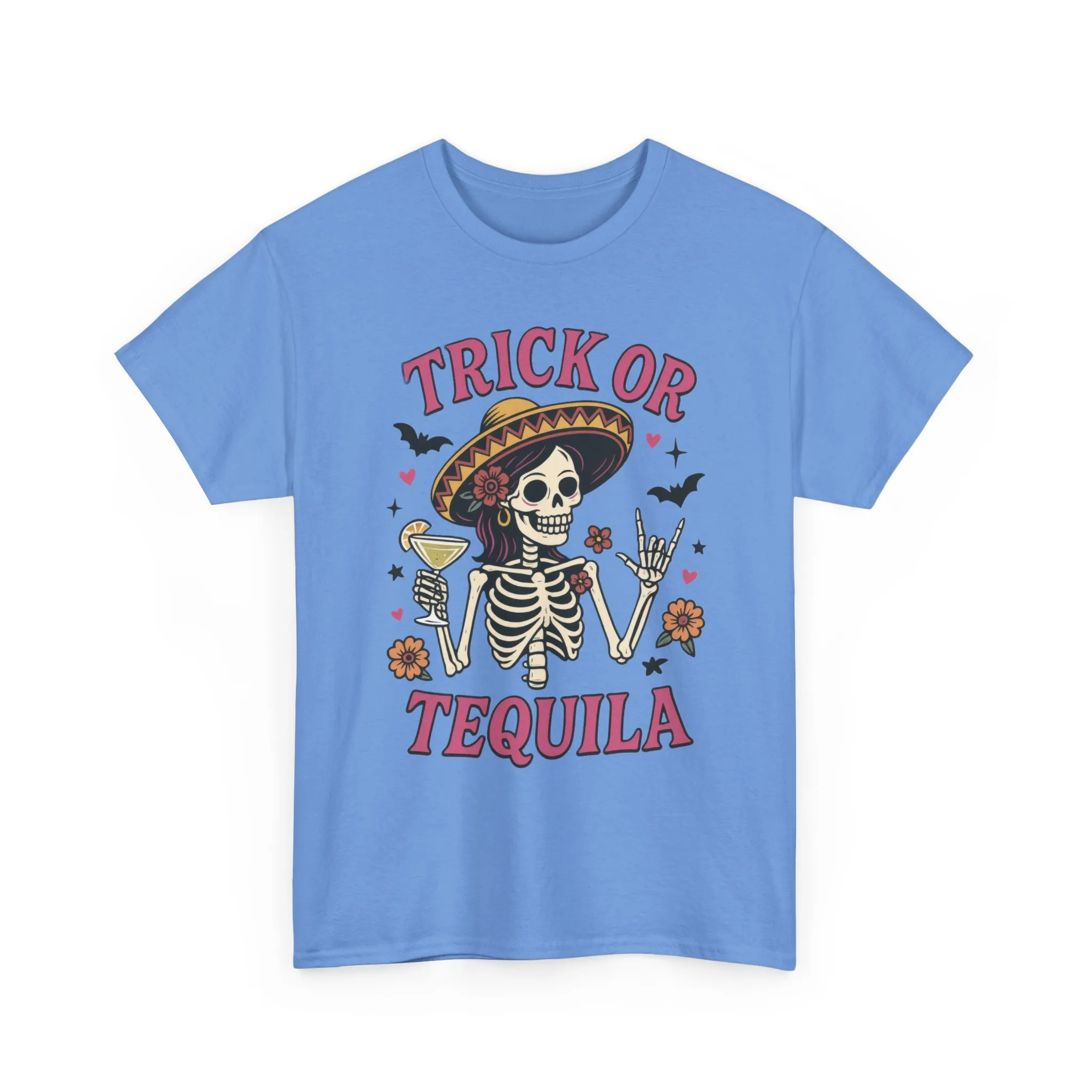 Trick or Tequila Women's T-Shirt, Funny Halloween Skeleton Drinking Shirt, Party Graphic Tee - Image 13
