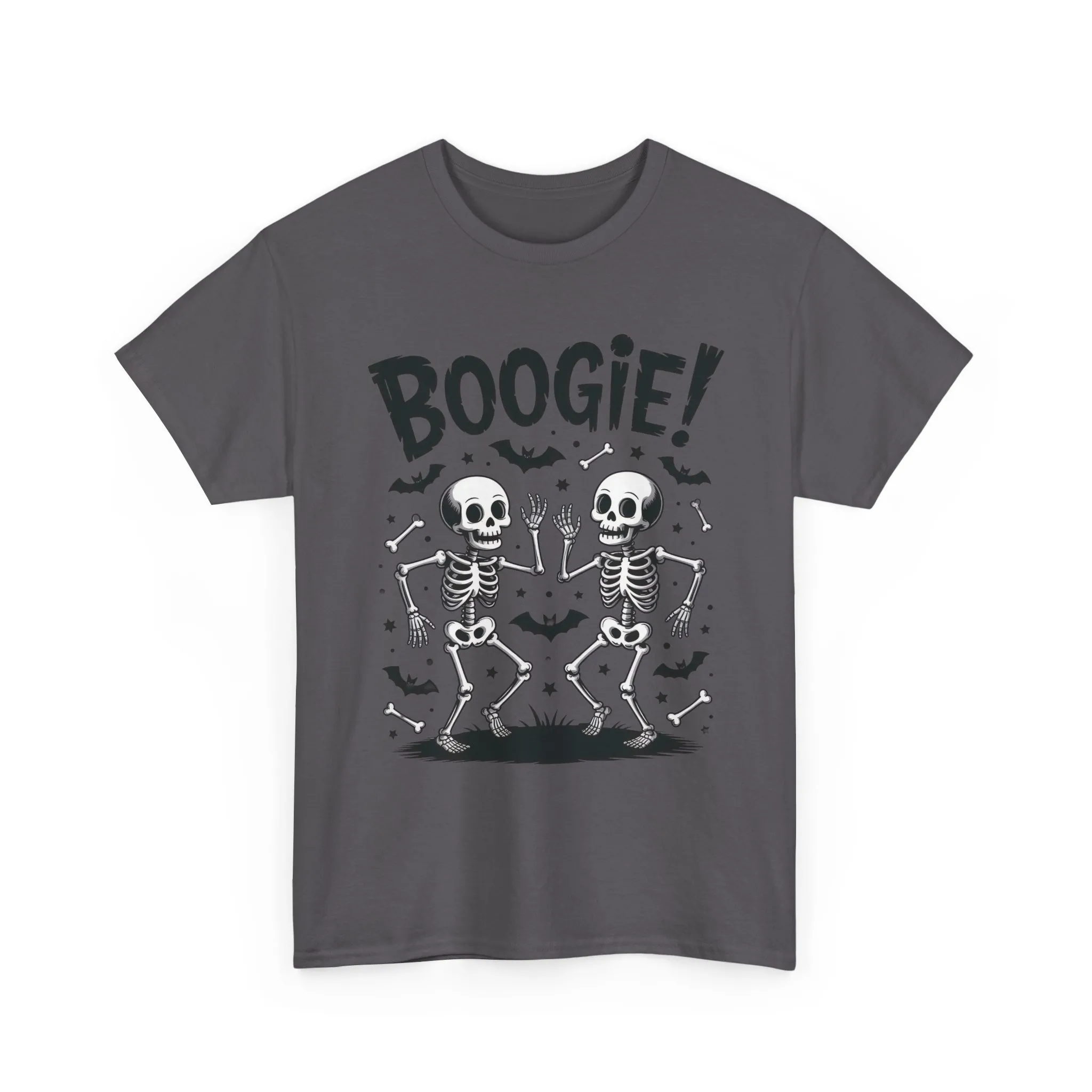 BOOGIE! Dancing Skeleton Halloween Mens's T-Shirt, Funny Spooky Graphic Tee for Men, Men'sHeavy Cotton Tee - Image 13