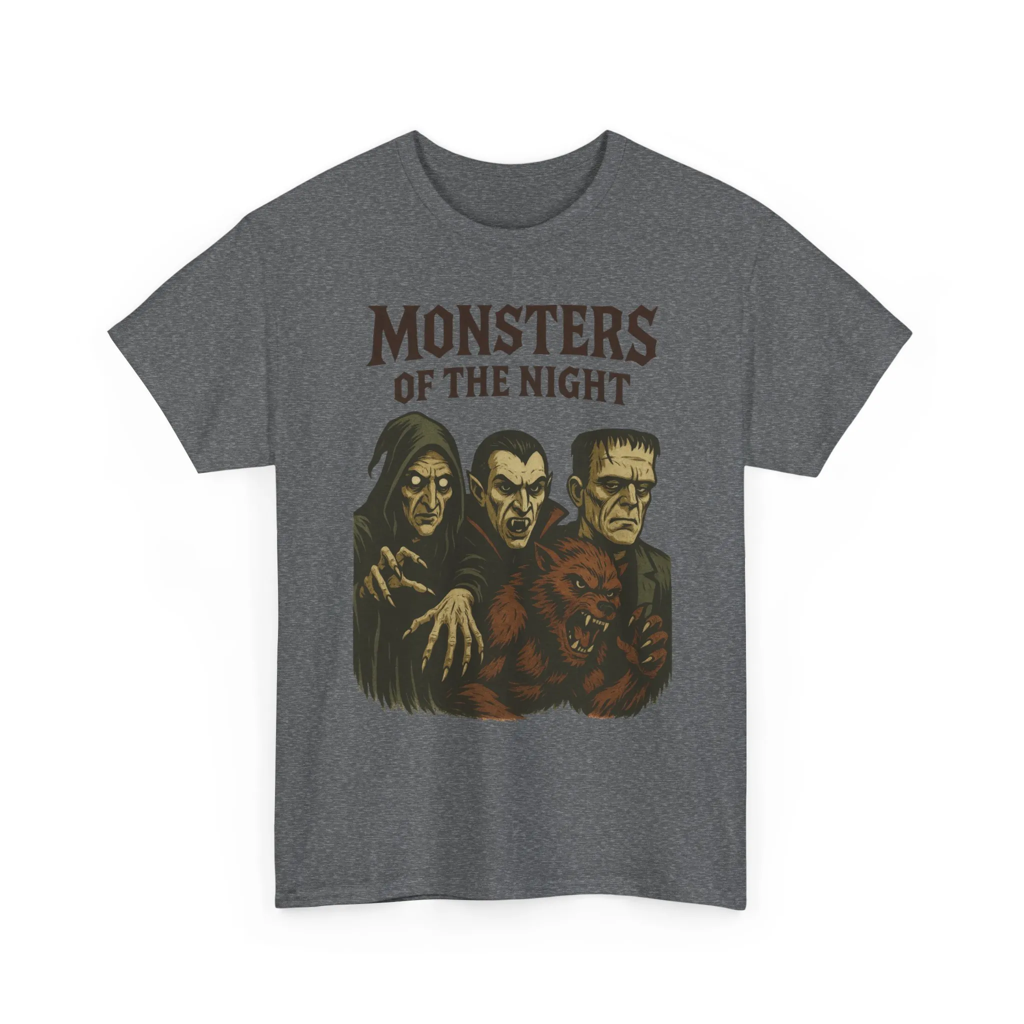 Monsters of the Night Men's T-Shirt, Classic Horror Movie Monsters Graphic Tee, Halloween Shirt - Image 16