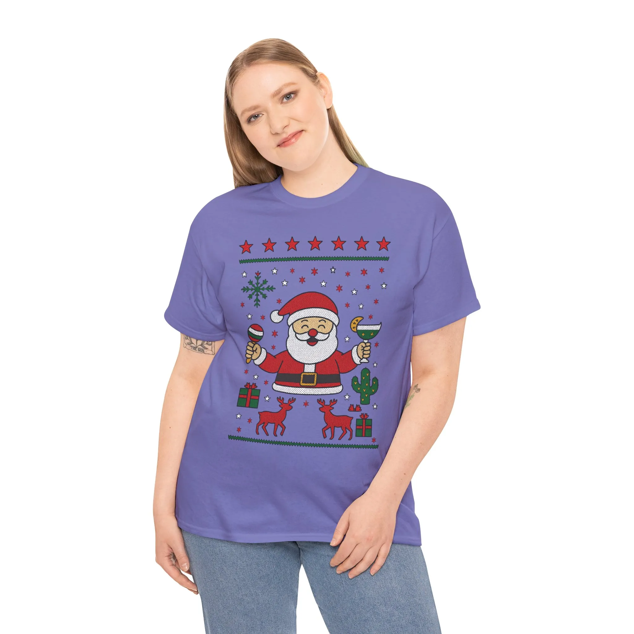 Women's Funny Santa Christmas Shirt, Festive Holiday Party Tee - Image 21