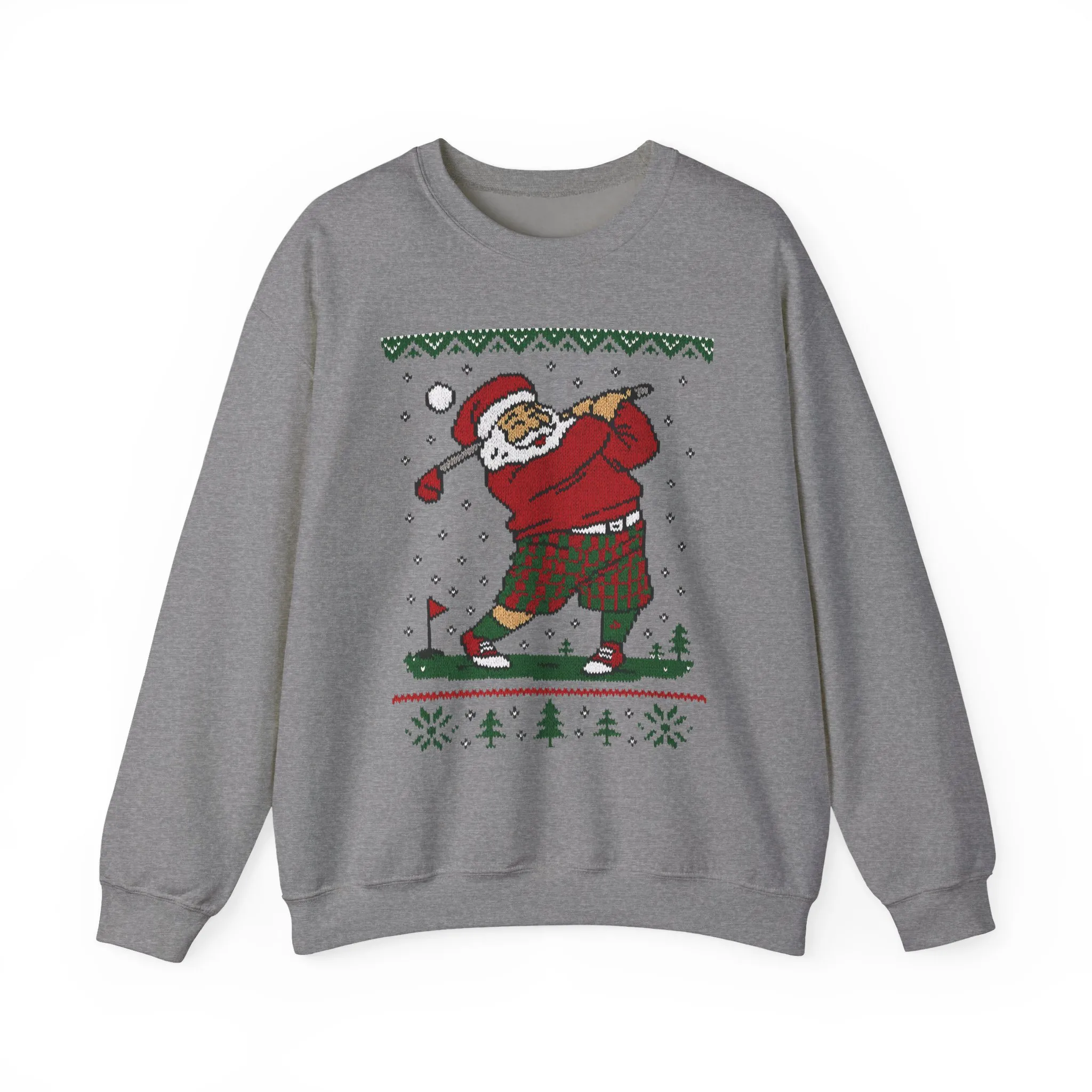 Golfing Santa Christmas Sweatshirt, Funny Golf Lover Holiday Jumper, Ugly Christmas Golf Sweater for Men - Image 10