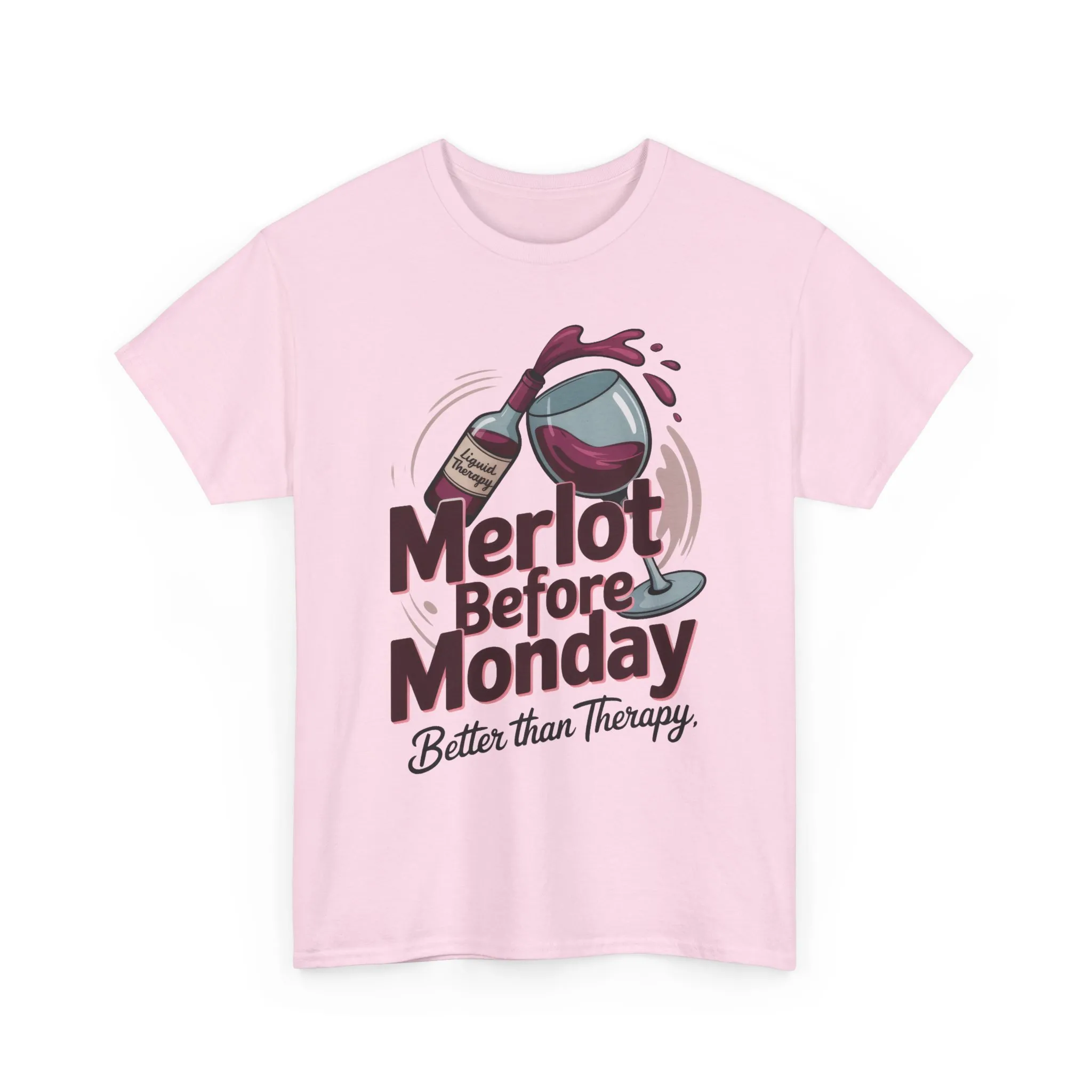Merlot Before Monday Shirt Women, Funny Wine Tee, Better Than Therapy Tee, Wine Lover Gift - Image 2