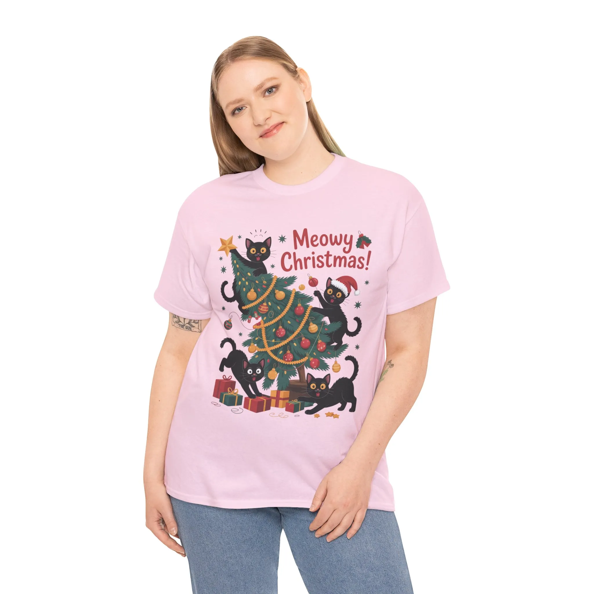 Funny Black Cats Christmas Tree T-Shirt, Cute Cat Lover Holiday Tee, Christmas Cat Chaos Shirt for Women - Image 27