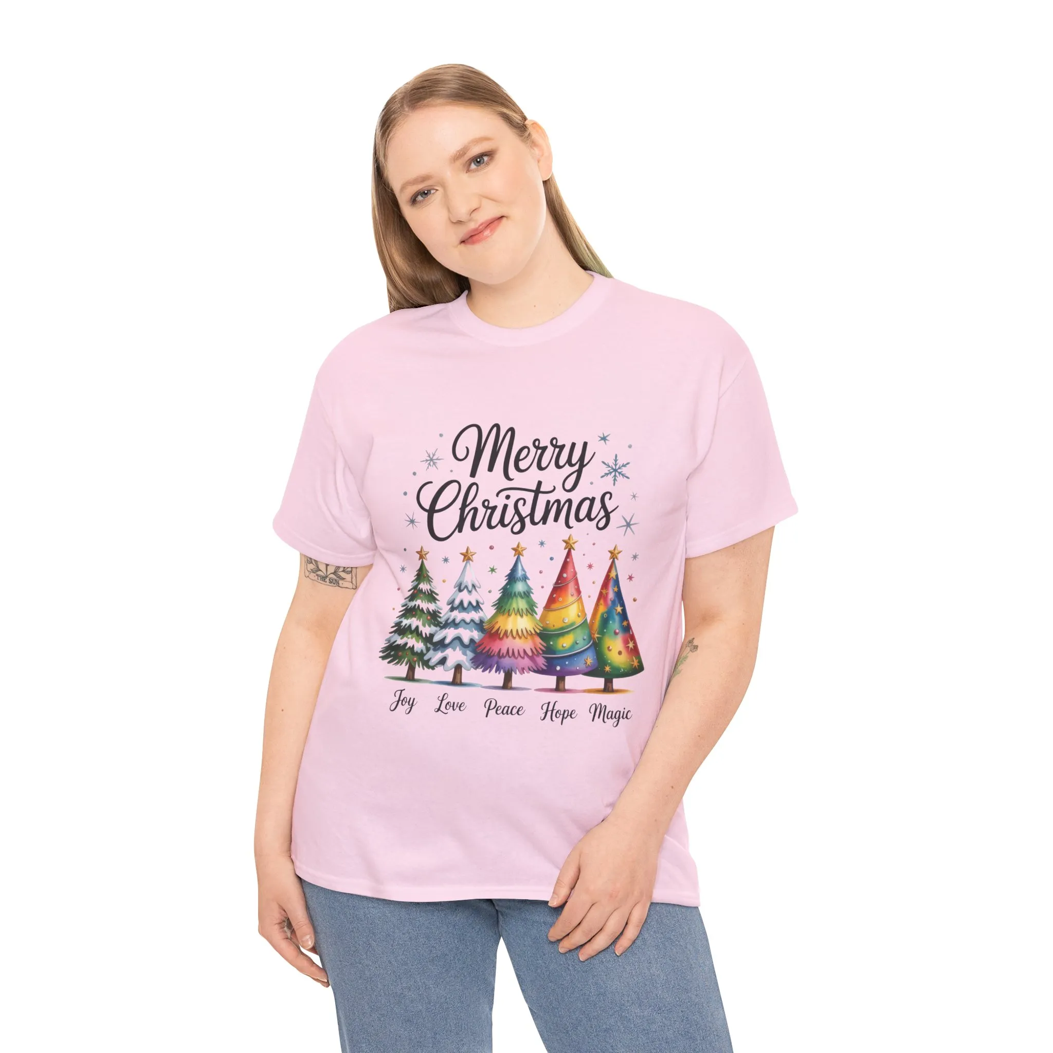 Merry Christmas Women's T-Shirt, Joy Love Peace Hope Magic Holiday Tee - Image 18