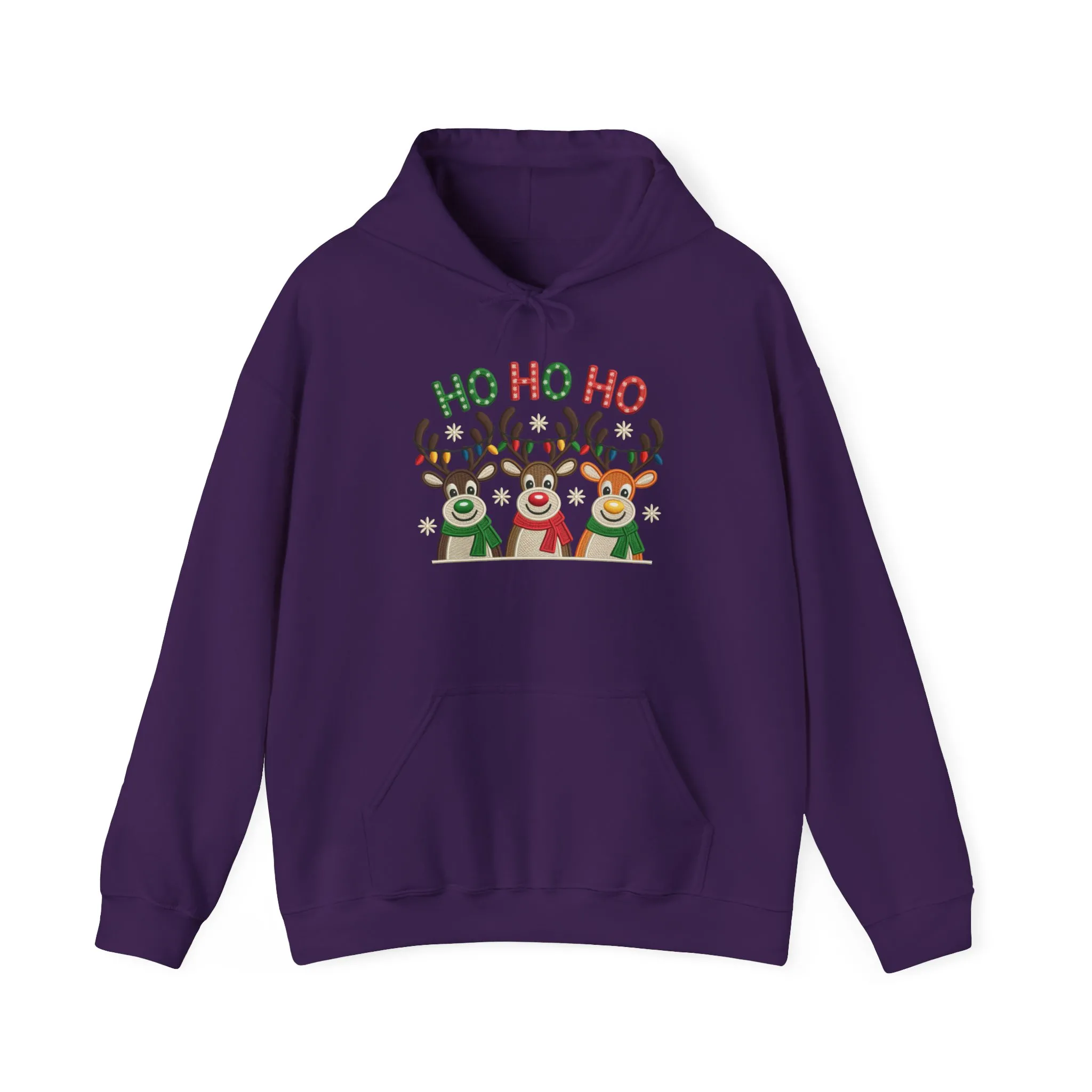 Ho Ho Ho Reindeer Hoodie, Cute Christmas Holiday Pullover for Women - Image 25