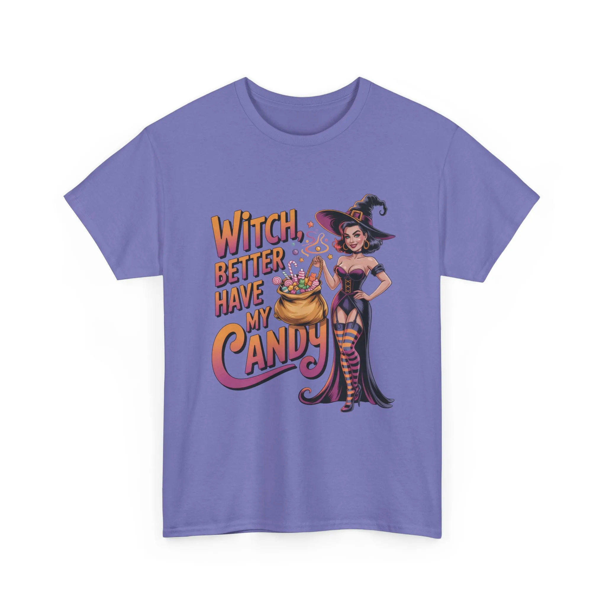 Witch Better Have My Candy Halloween T-Shirt for Women, Funny Spooky Witch Tee, Retro Pin-Up Halloween Shirt, Sassy Fall Party Top - Image 22