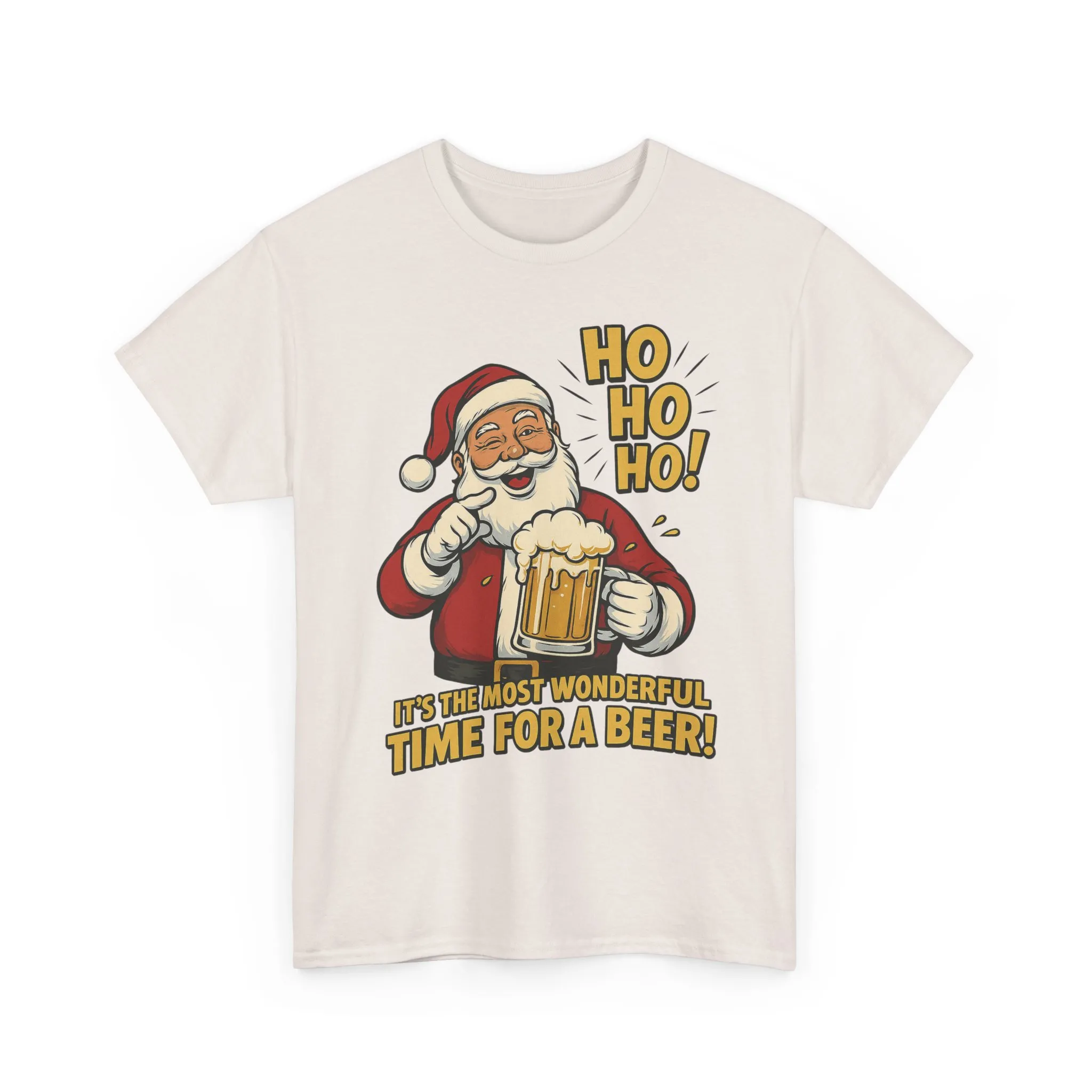 Funny Santa Beer Christmas T-Shirt, Men's Holiday Party Tee - Image 7
