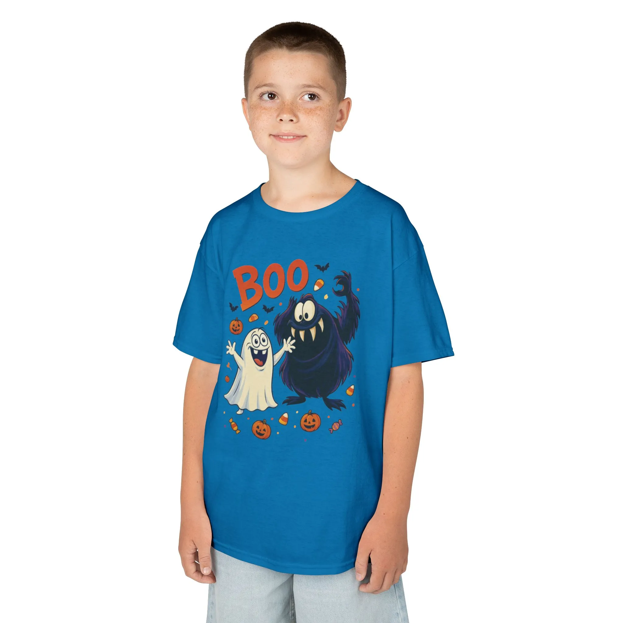 Kids Halloween T-Shirt BOO! Cute Ghost Monster Shirt, Funny Spooky Graphic Tee for Boys Girls, Halloween Costume Gift - Image 9