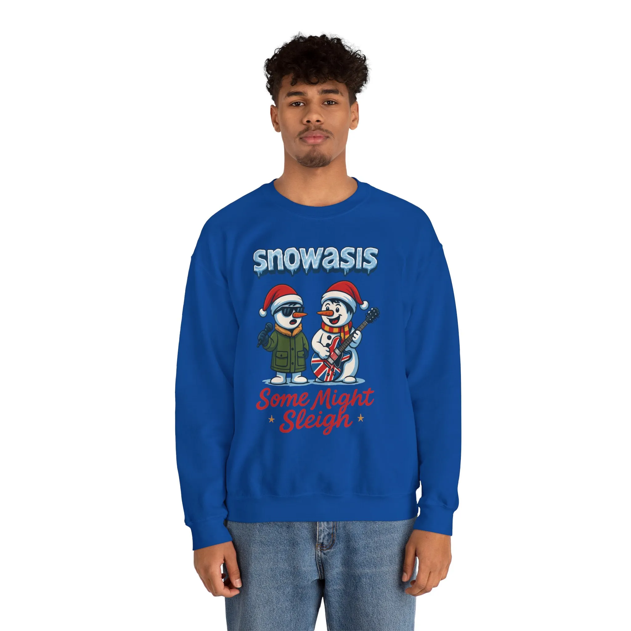 Snowasis Some Might Sleigh Men's Christmas Sweatshirt, Funny Rock Holiday Sweater - Image 23