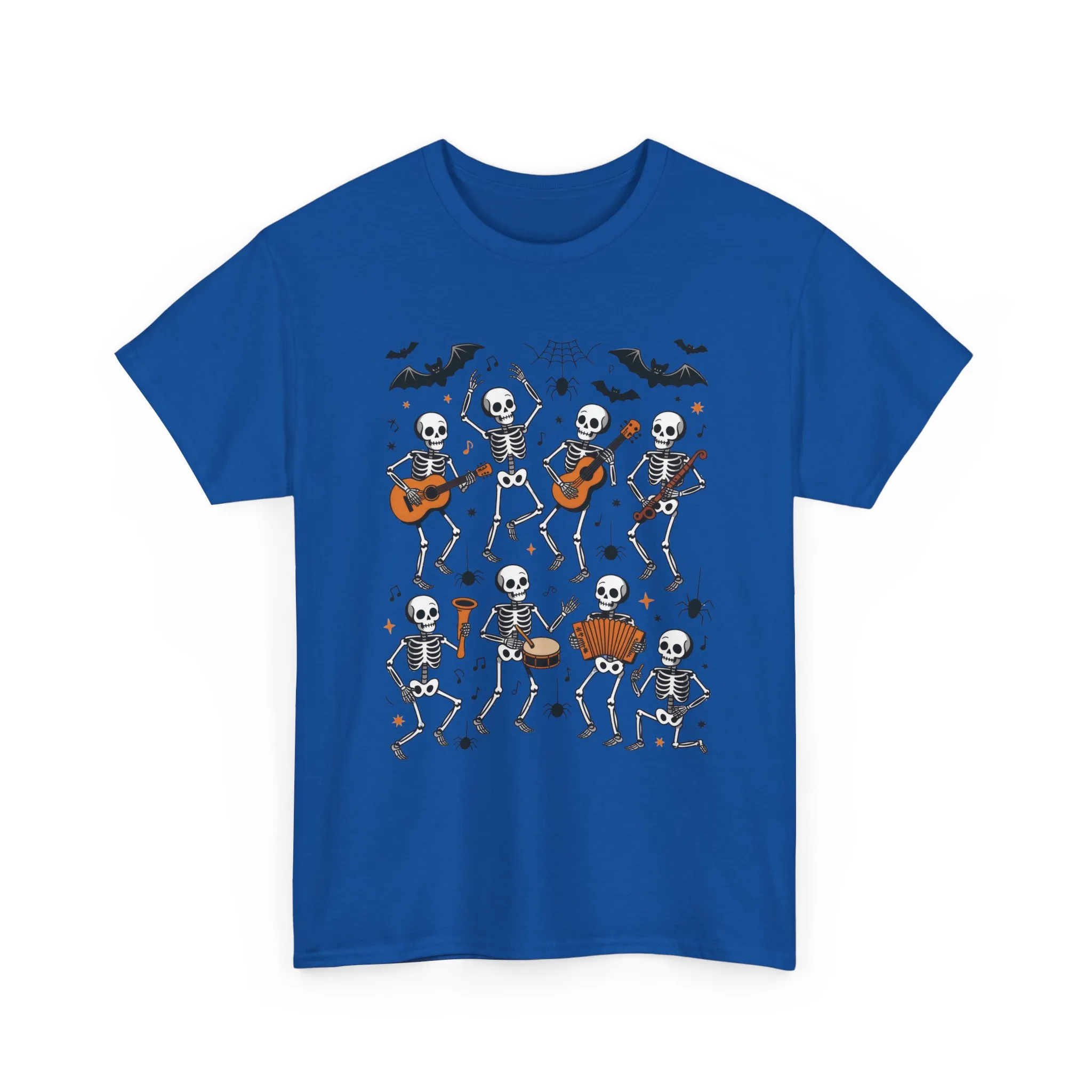 Dancing Skeleton Band Halloween T-Shirt for Men, Funny Spooky Music Tee, Rock and Roll Skeleton Shirt, Cool Halloween Party Outfit - Image 33