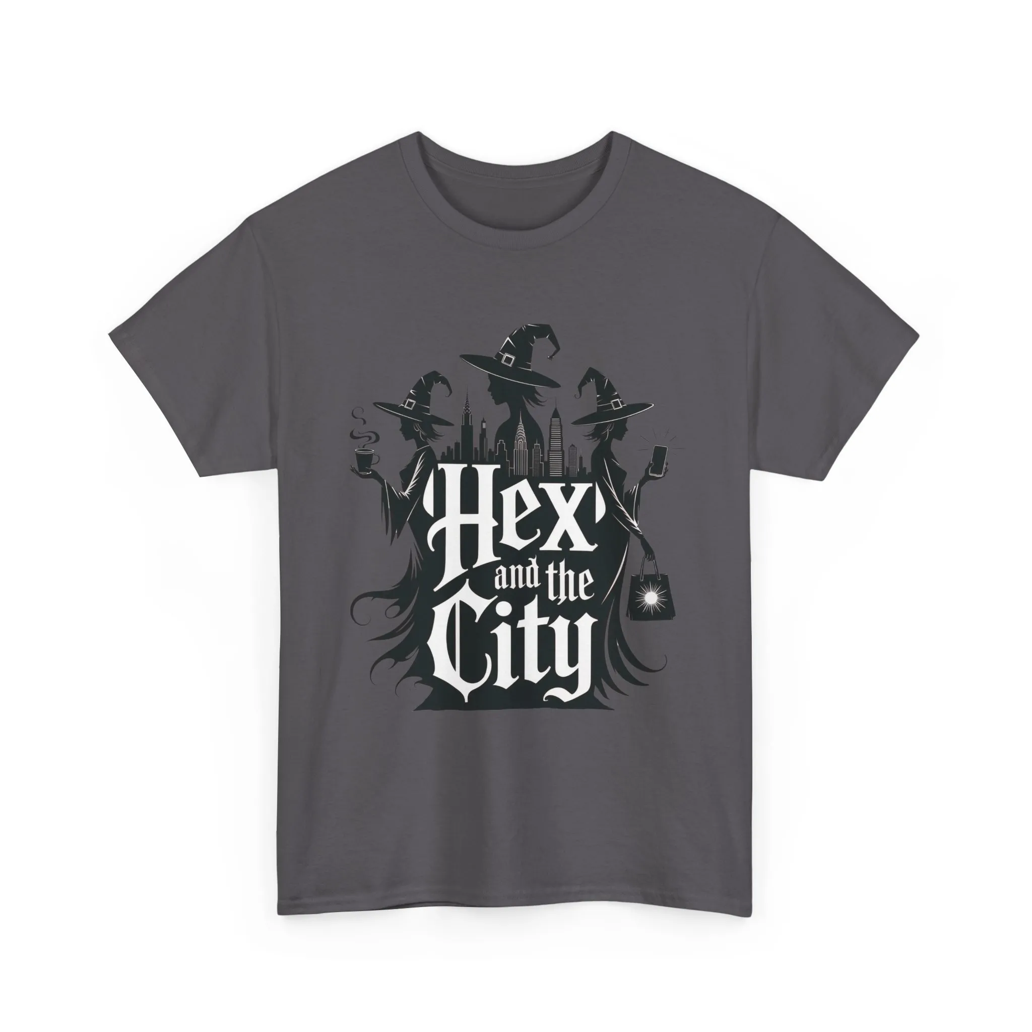 Women's Hex and the City Witch Shirt, Gothic Witches New York Skyline Halloween T-Shirt for Women - Image 10