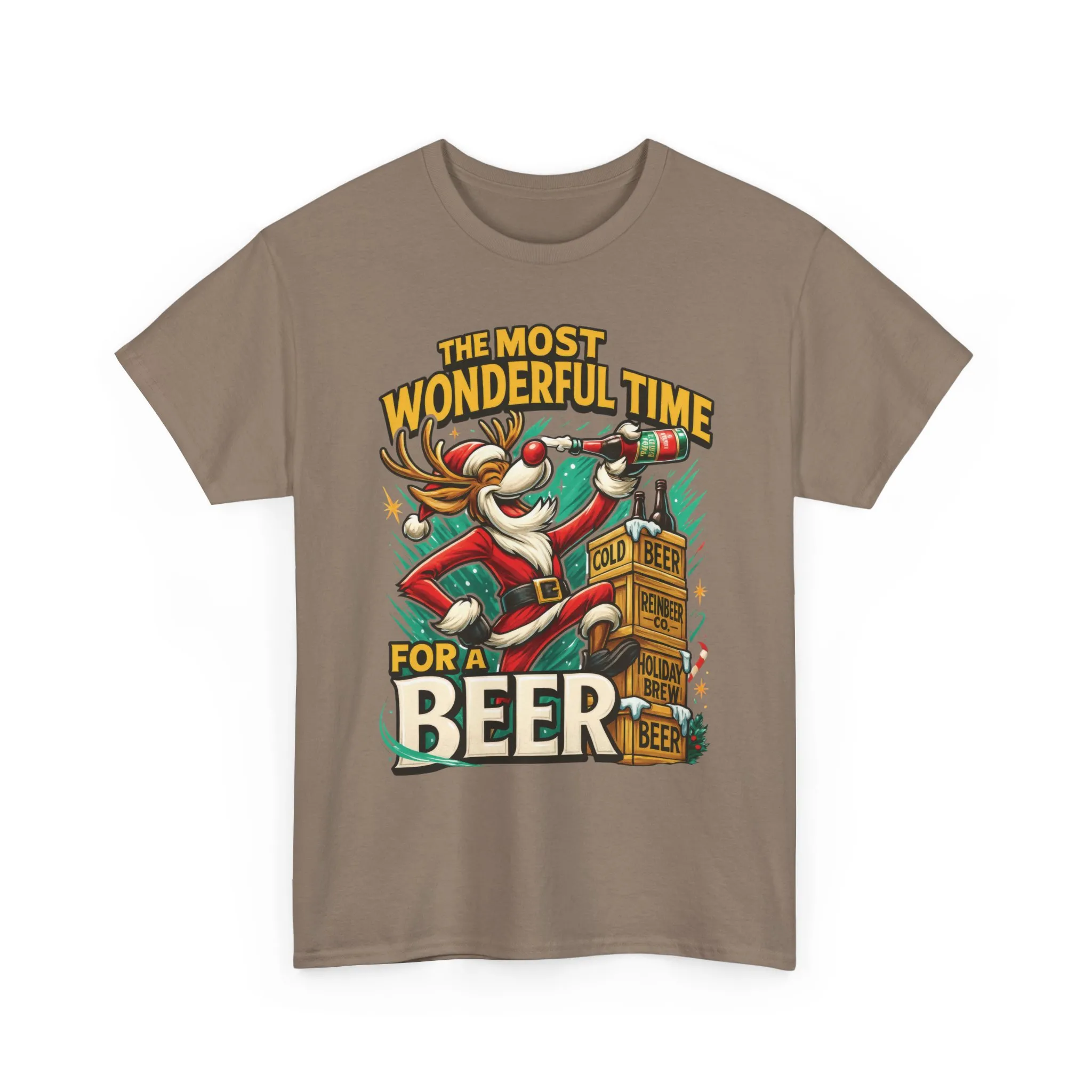 Funny Christmas Beer T-Shirt for Men, The Most Wonderful Time for a Beer - Image 2