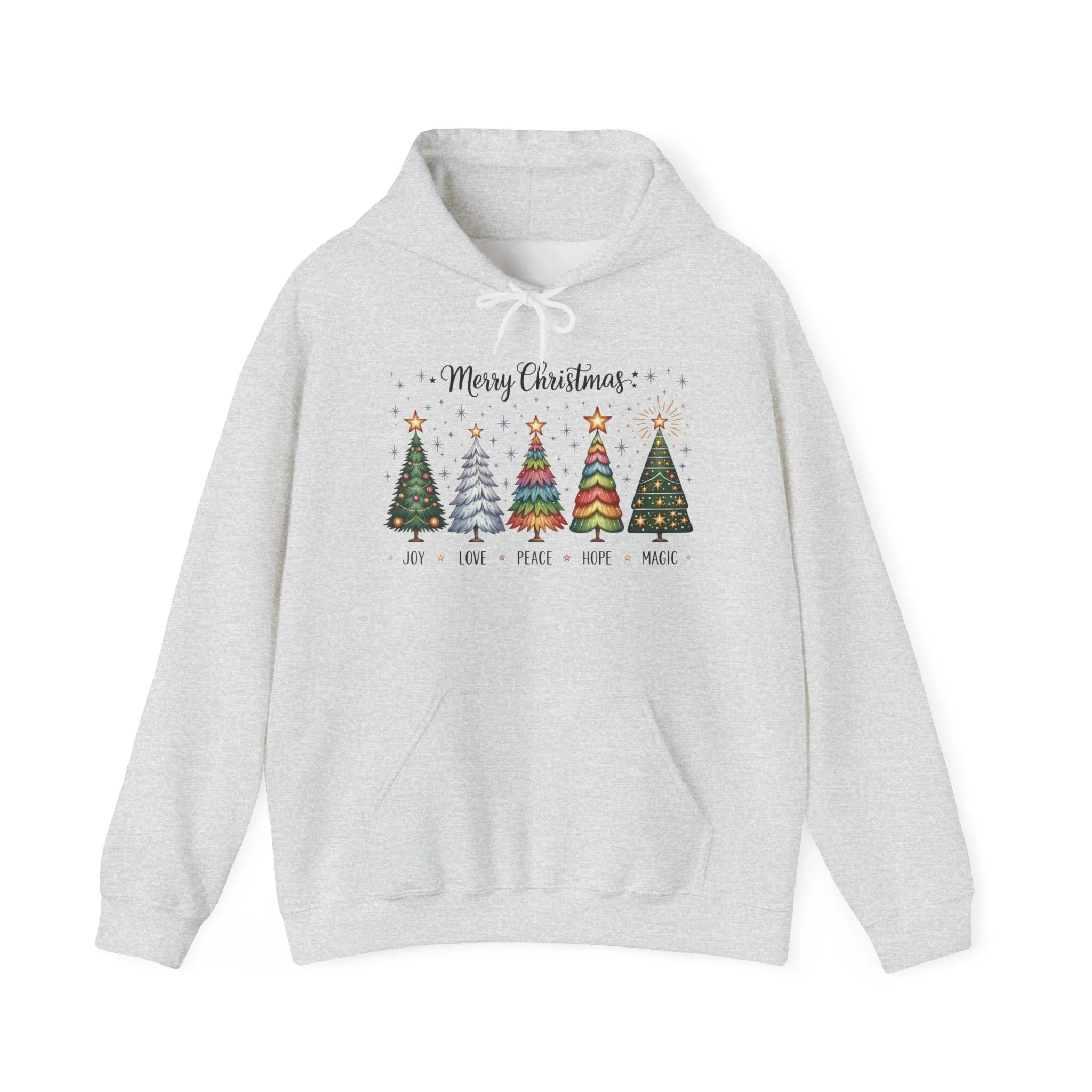 Merry Christmas Women's Hoodie, Joy Love Peace Hope Magic Holiday Hoodie, Women's Heavy Blend™ Hooded Sweatshirt - Image 5