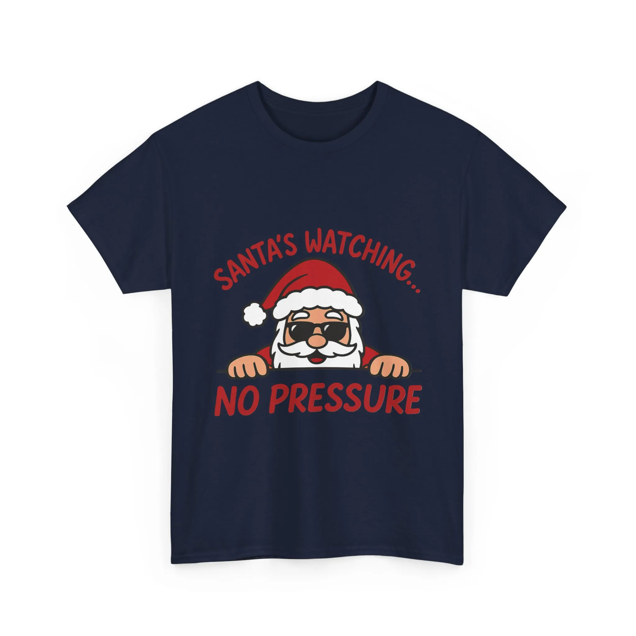 Santa's Watching No Pressure Men's Christmas T-Shirt, Funny Holiday Tee - Image 22