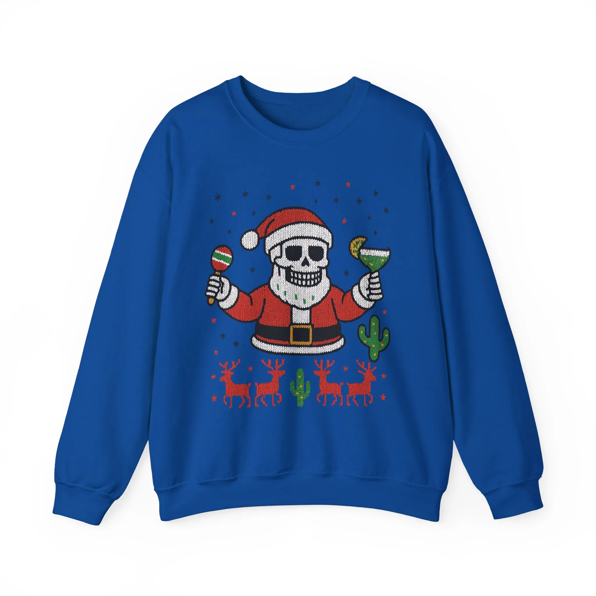 Skeleton Santa Ugly Christmas Sweatshirt for Men, Funny Margarita Holiday Jumper - Image 22