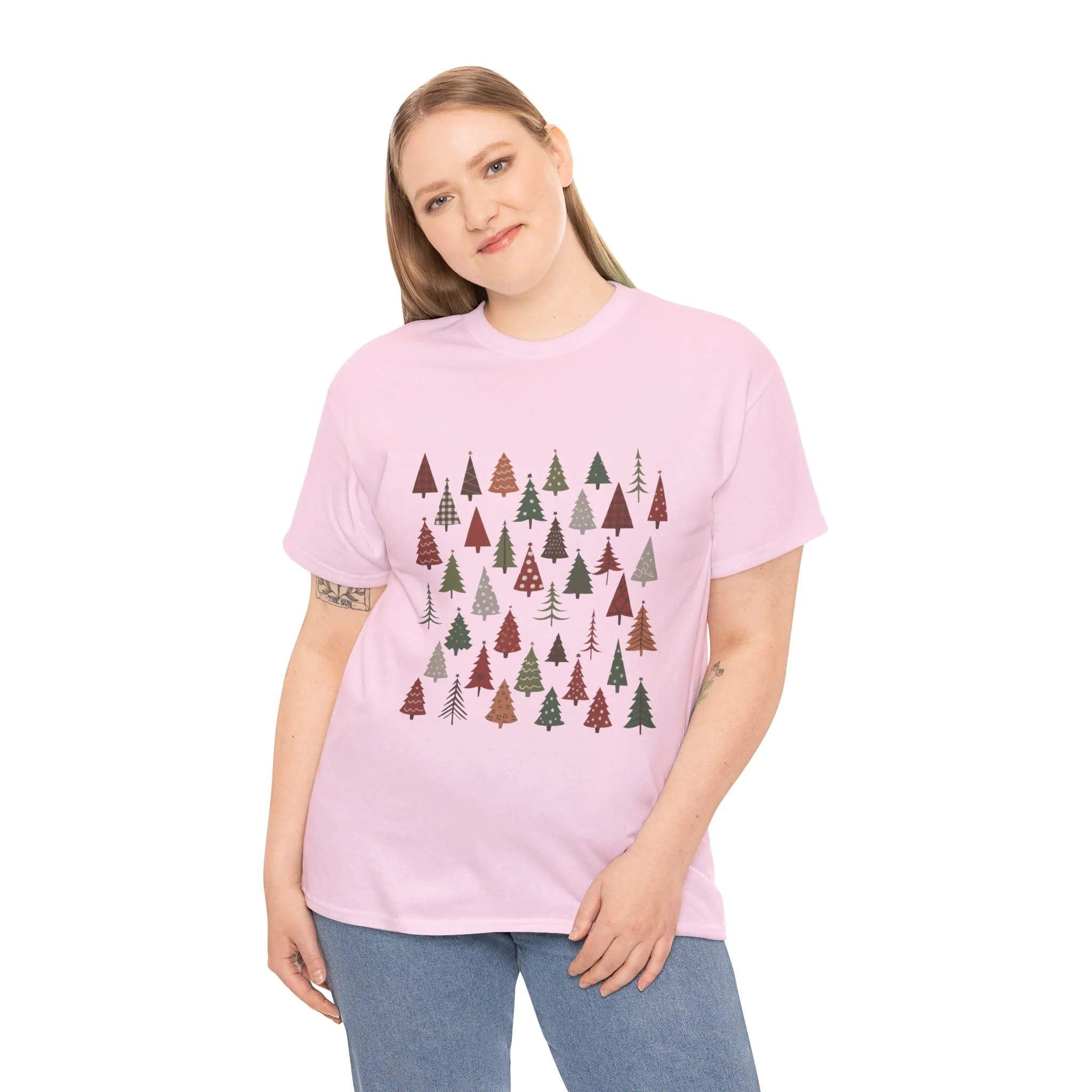 Minimal Christmas Tree T-Shirt, Boho Holiday Tee for Women - Image 18