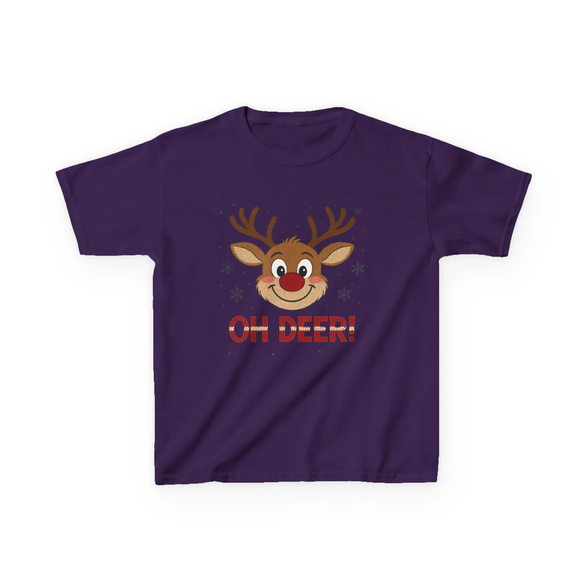 Girls Oh Deer Christmas T-Shirt, Cute Reindeer Kids Holiday Tee - Image 15