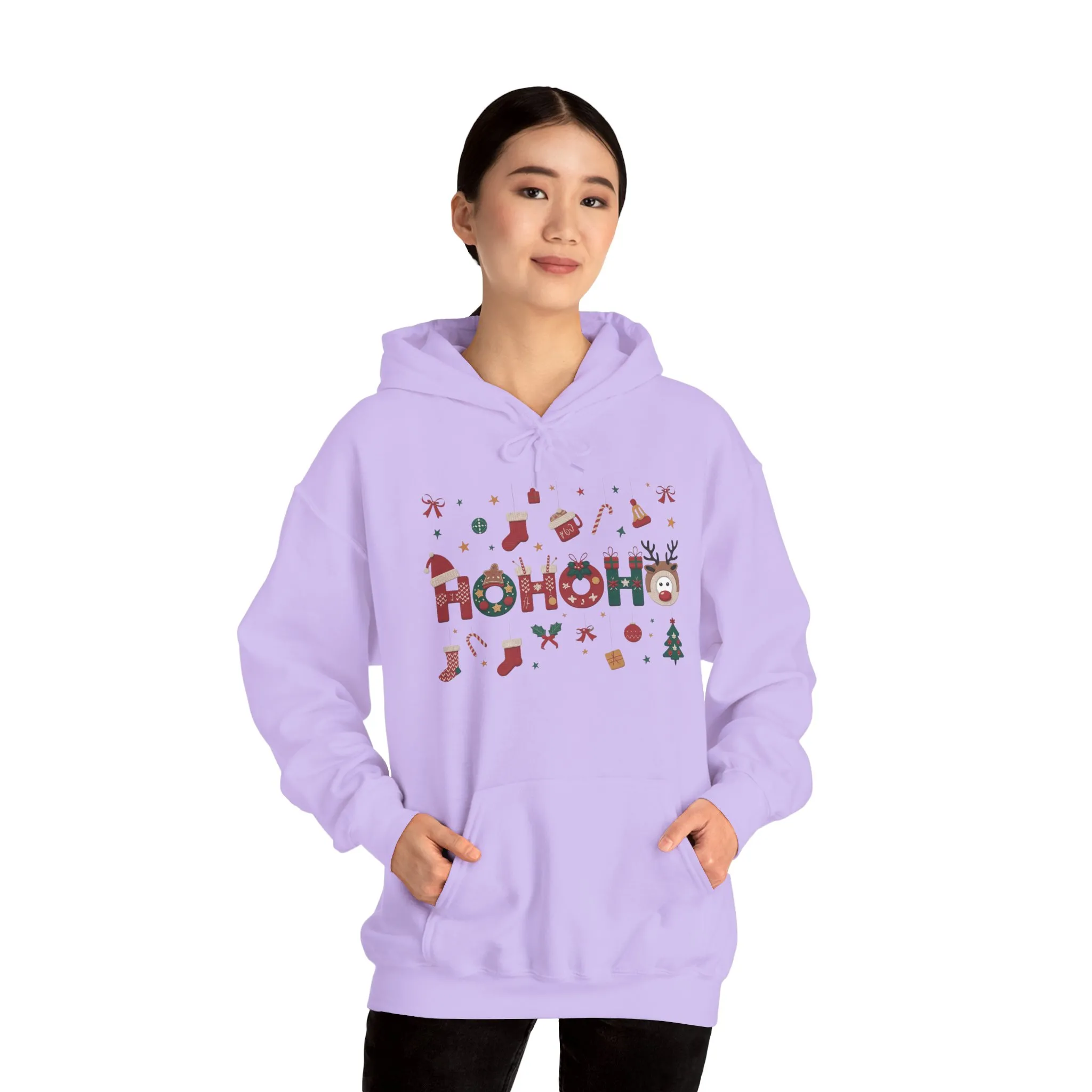 Matching Ho Ho Ho Christmas Sweatshirts, Mom and Daughter Holiday Hoodie Set, Cute Gingerbread - Reindeer Design, Family Christmas Outfits - Image 35