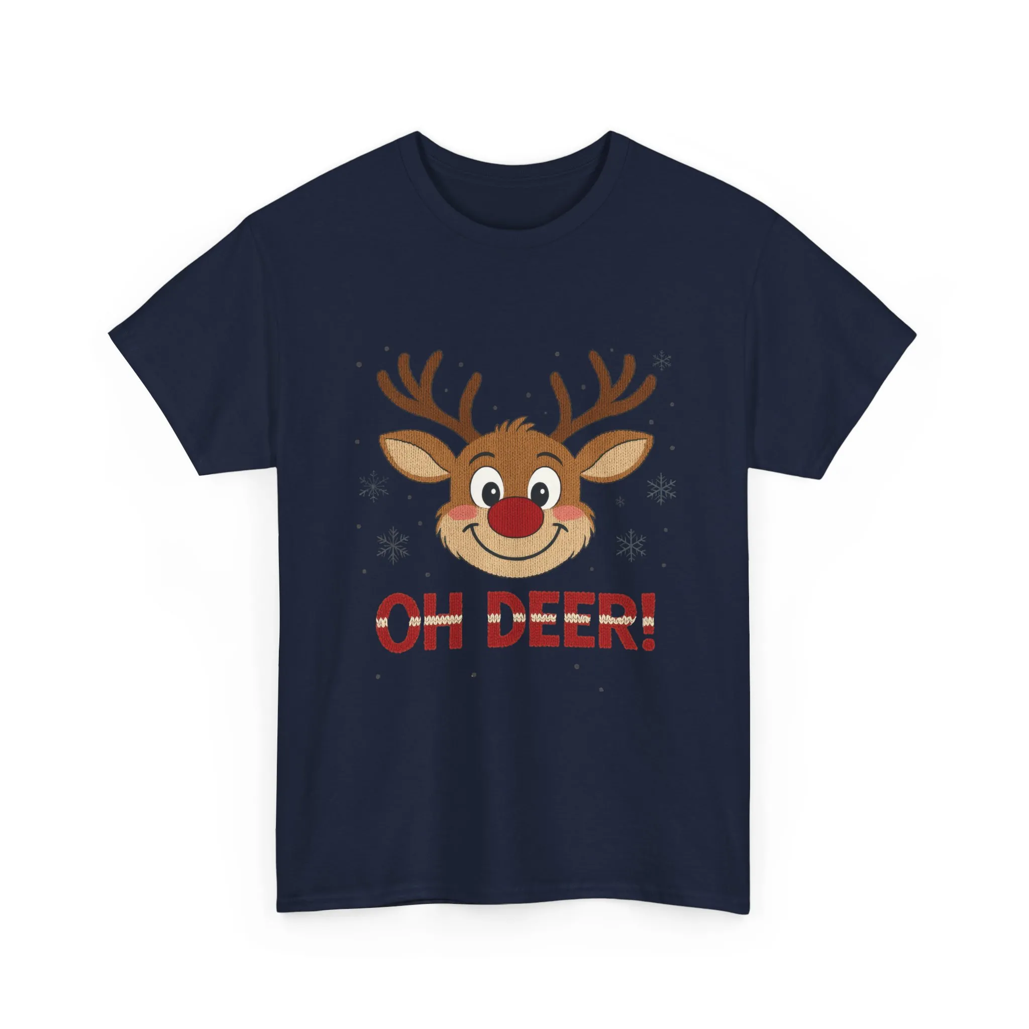 Women's Oh Deer Christmas T-Shirt, Cute Reindeer Holiday Graphic Tee, Women's Heavy Cotton Tee - Image 13