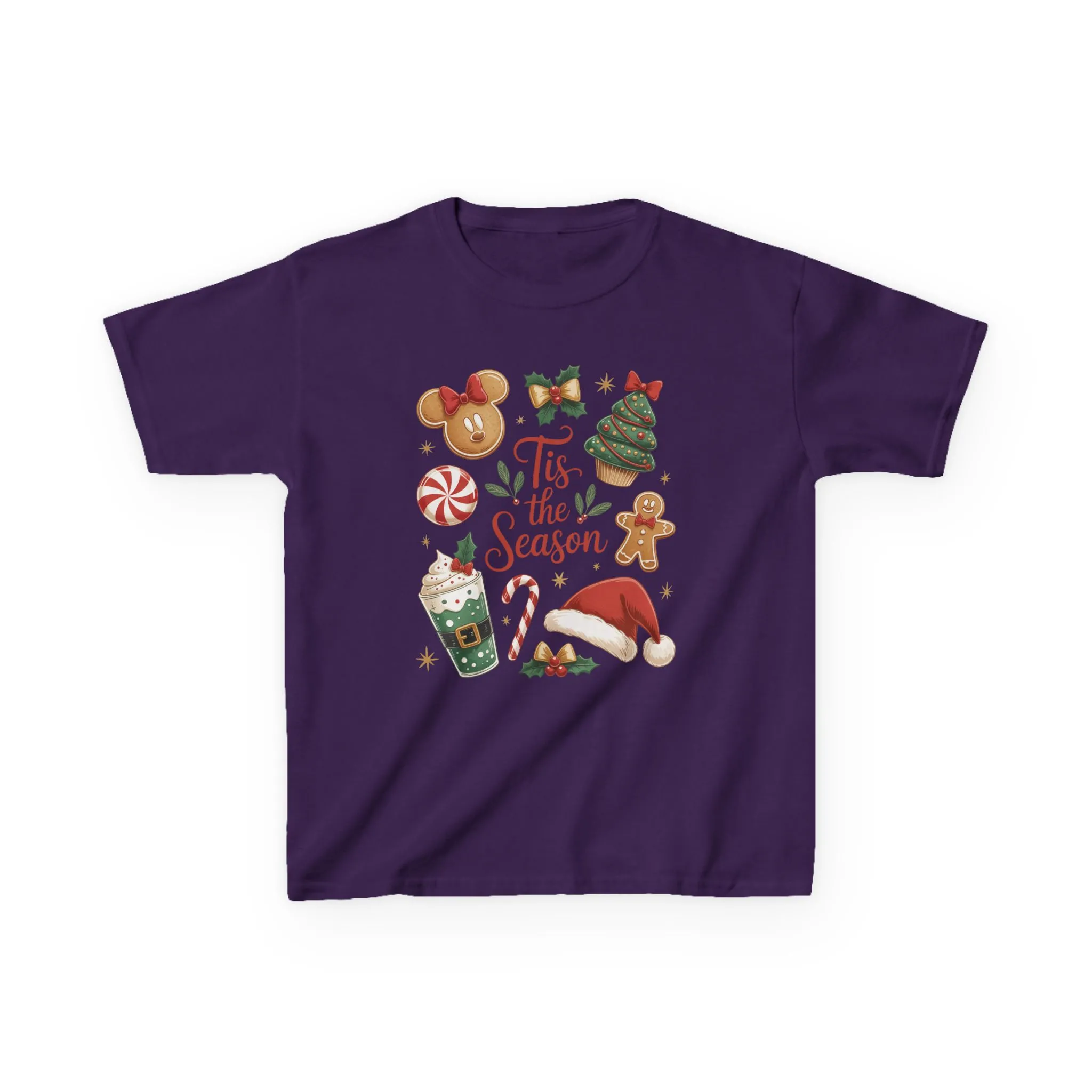 Tis the Season Christmas Shirt for Girls, Cute Holiday Cookie Tee, Kids Heavy Cotton™ Tee - Image 2