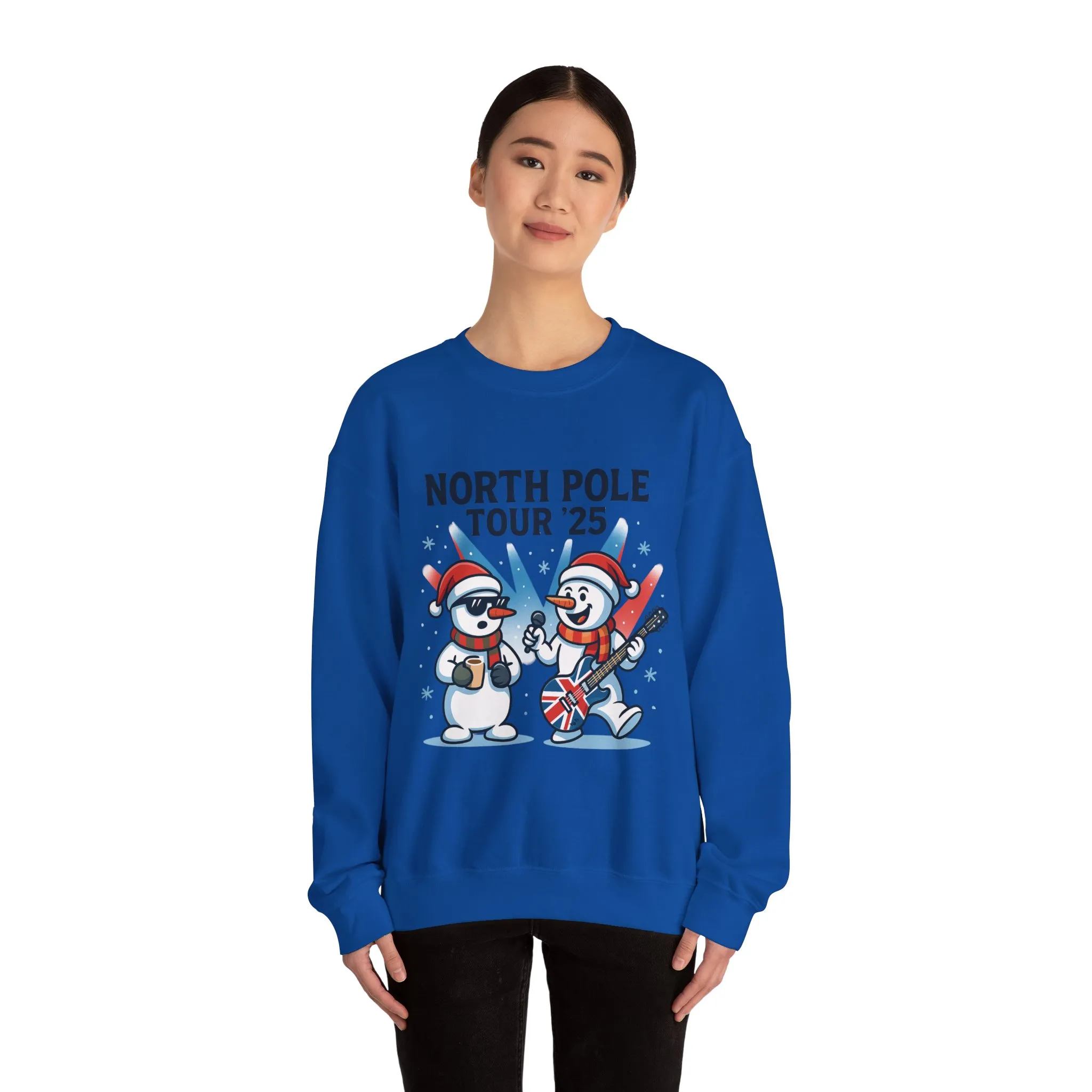 North Pole Tour 25 Women's Christmas Sweatshirt, Funny Rock Holiday Jumper - Image 17