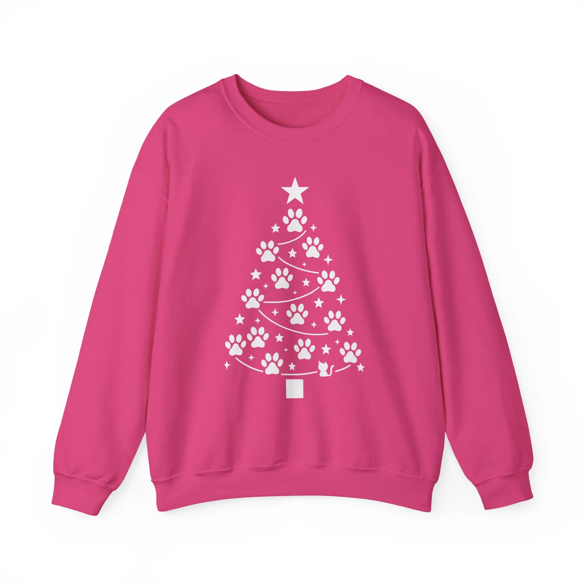 Paw Christmas Tree Women's Sweatshirt, Pet Lover Holiday Sweater - Image 19