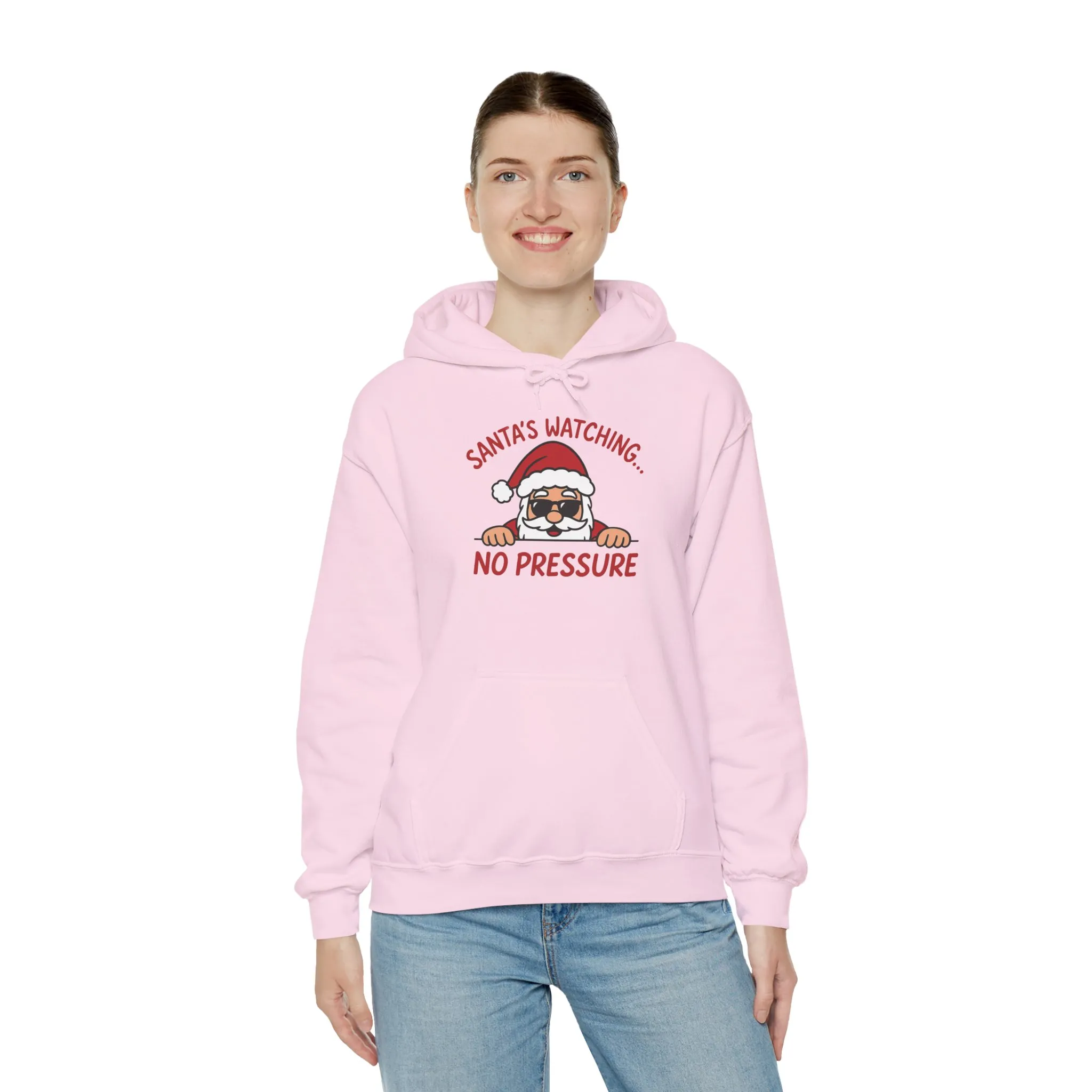 Sant's Watching No Pressure Women's Christmas Hoodie, Funny Holiday Sweatshirt - Image 32