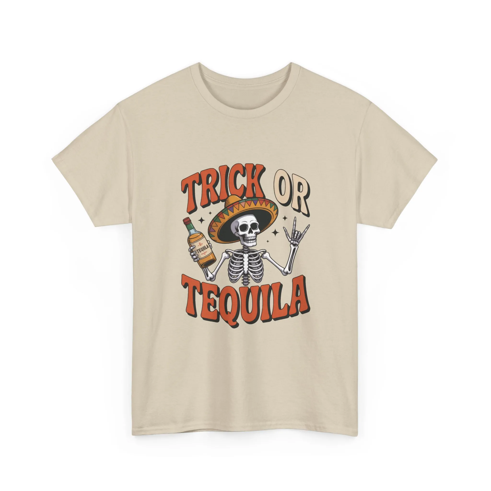 Trick or Tequila Skeleton Men's T-Shirt , Funny Halloween Drinking Party Tee for Men - Image 4