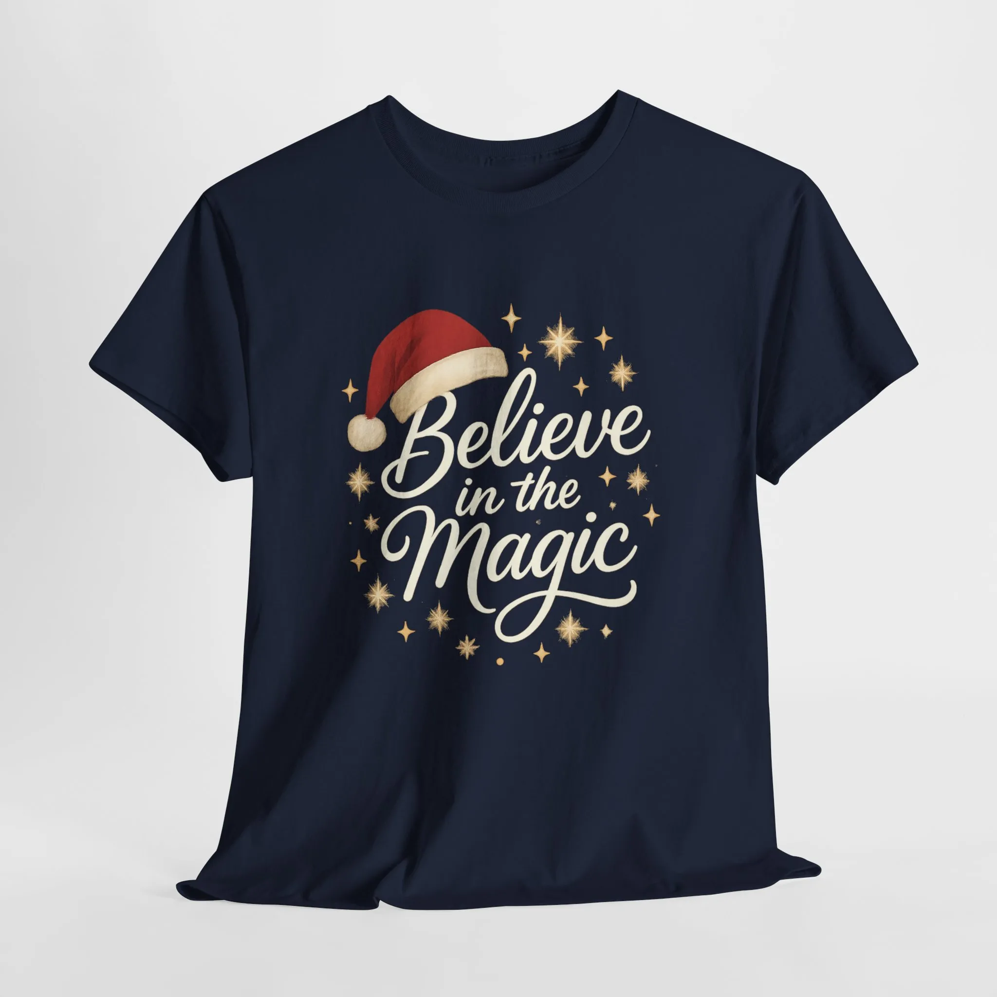 Believe in the Magic Christmas Women's Shirt, Santa Hat Holiday Tee - Image 16