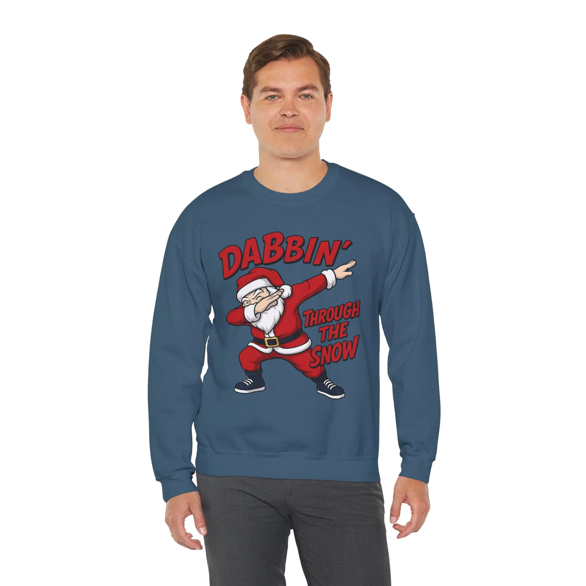 Dabbin Through The Snow Santa Men's Christmas Sweatshirt, Funny Holiday Jumper - Image 18