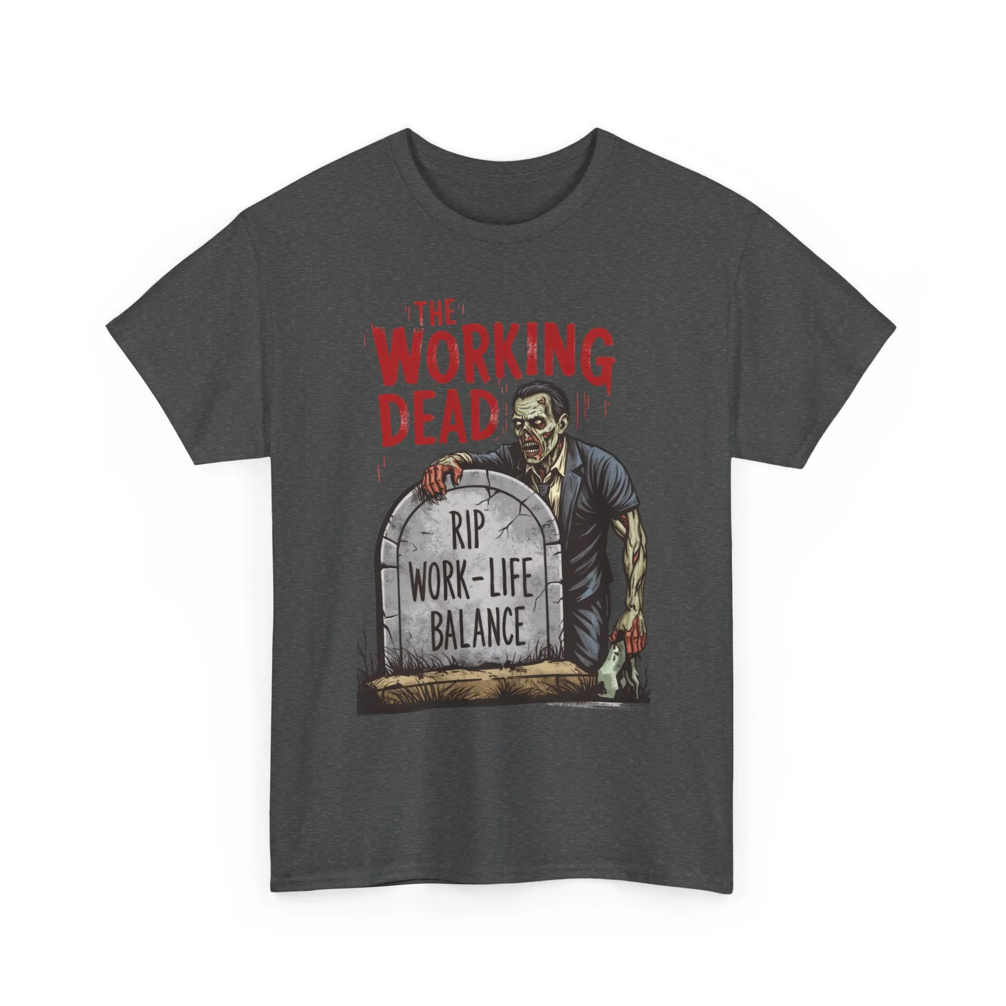 The Working Dead Shirt Men, Funny Work Life Balance Zombie Tee, RIP Work Shirt, Halloween Tee - Image 10