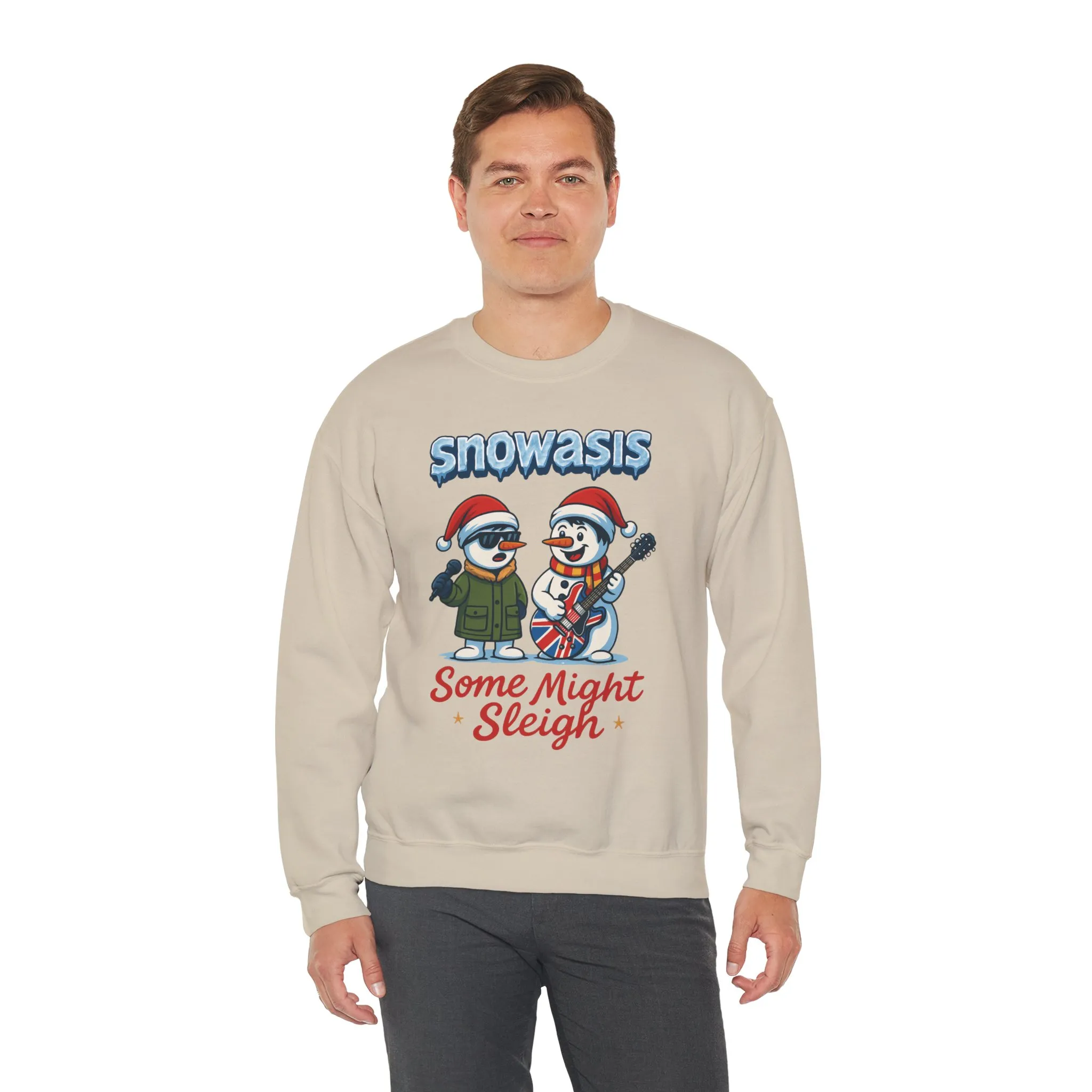 Snowasis Some Might Sleigh Men's Christmas Sweatshirt, Funny Rock Holiday Sweater - Image 9